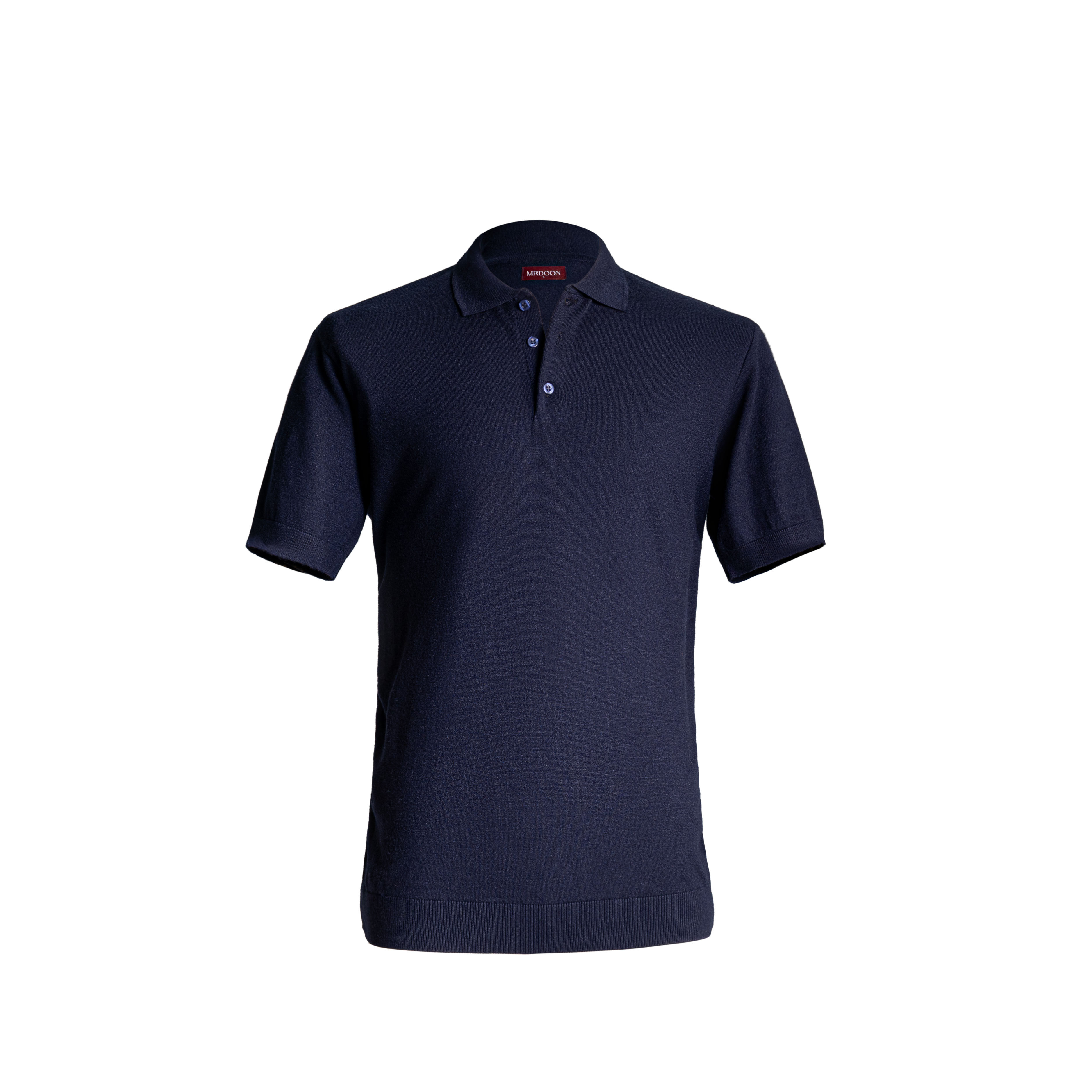 Navy Blue Knitted Polo — 1