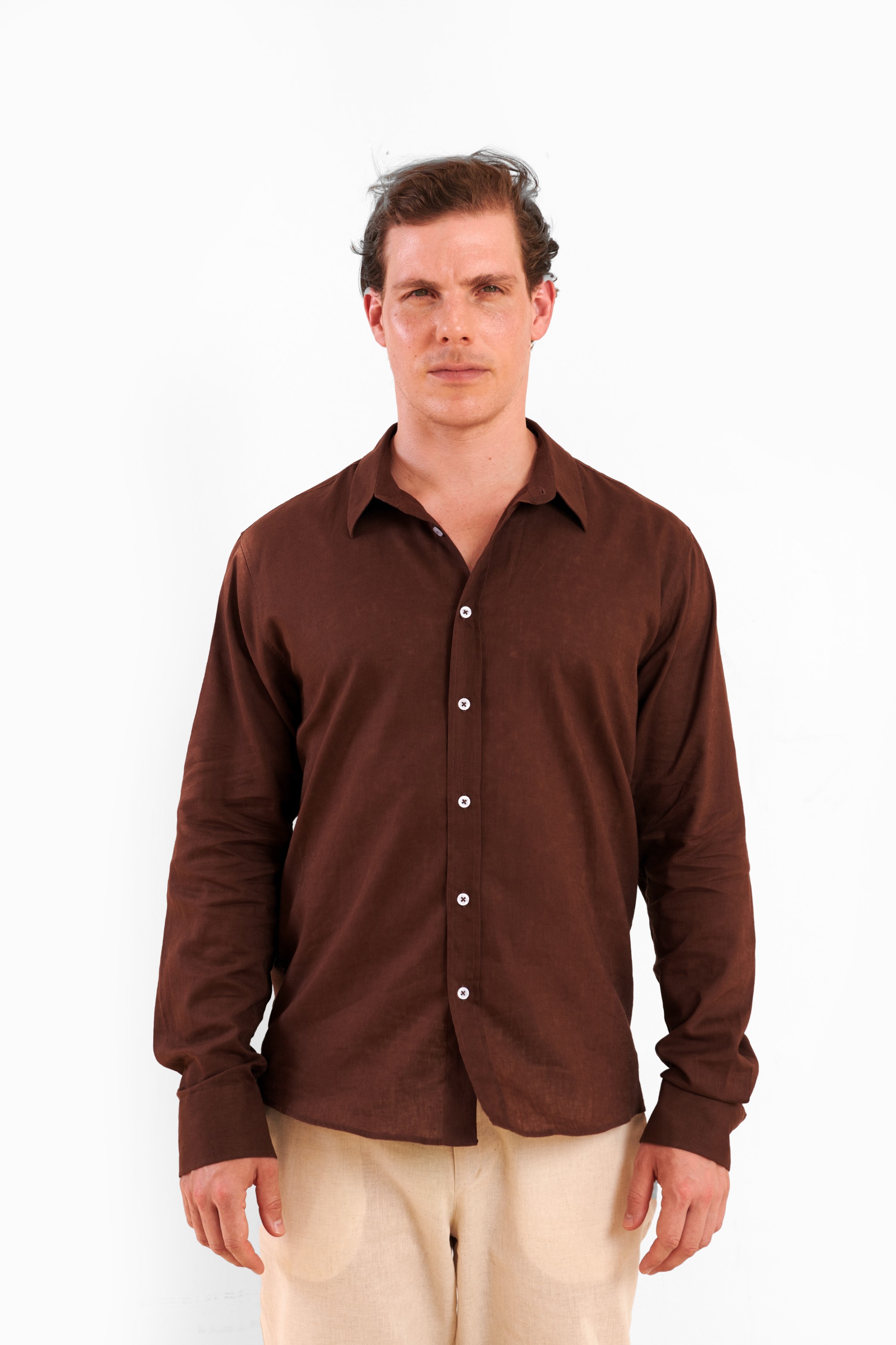 Brown Linen Shirt — 4