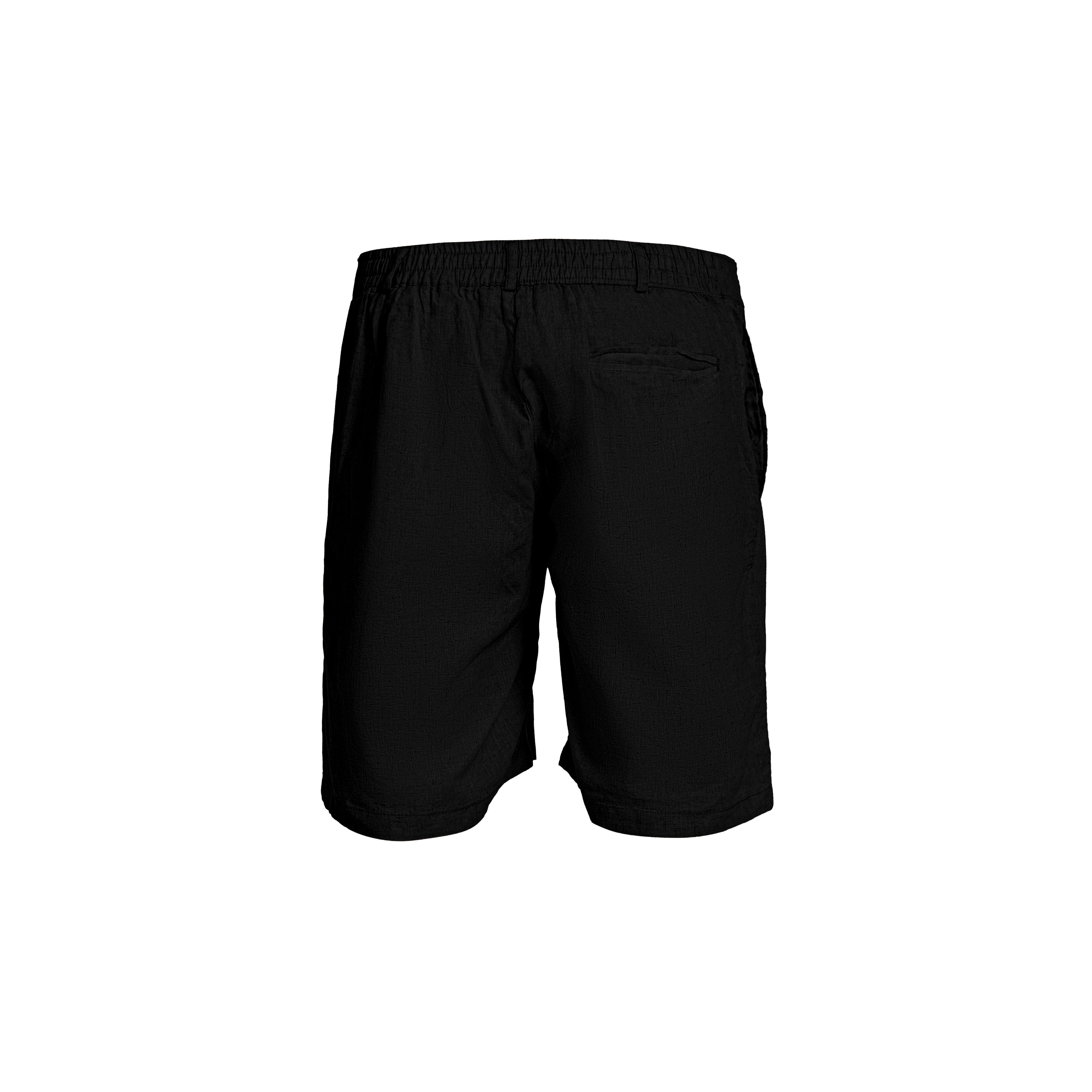 Black Linen Shorts — 2
