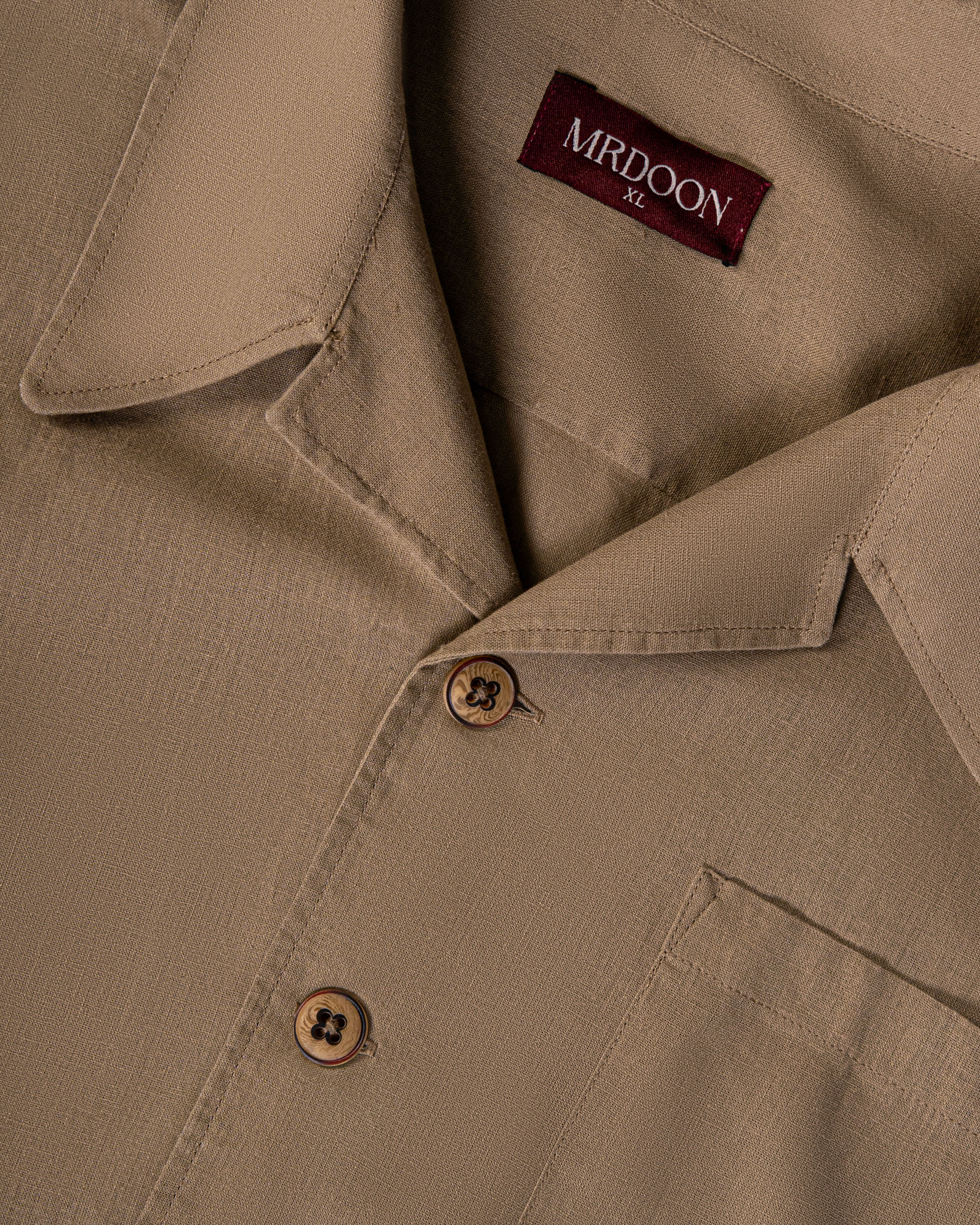 French Beige Linen Overshirt — 3
