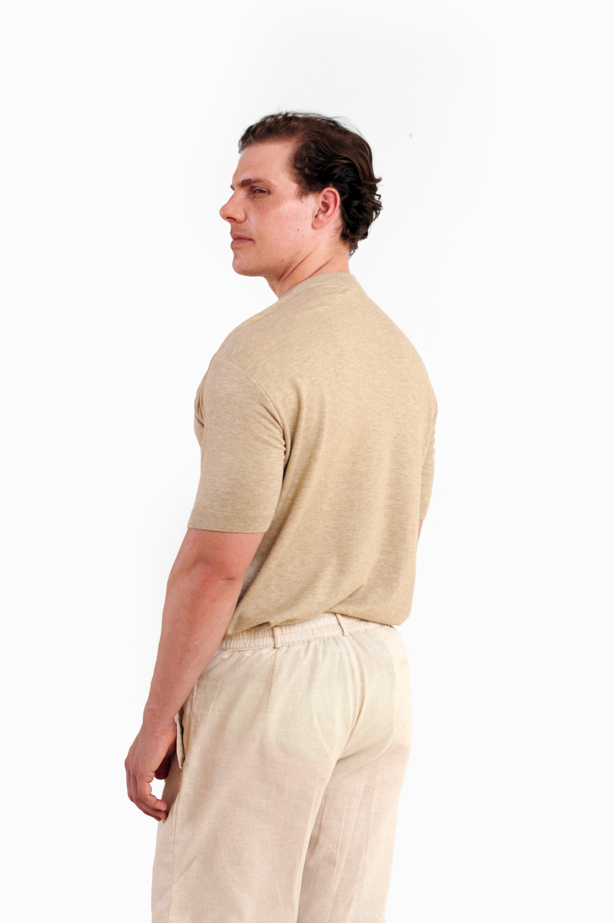 Beige Knitted Round-Neck — 6