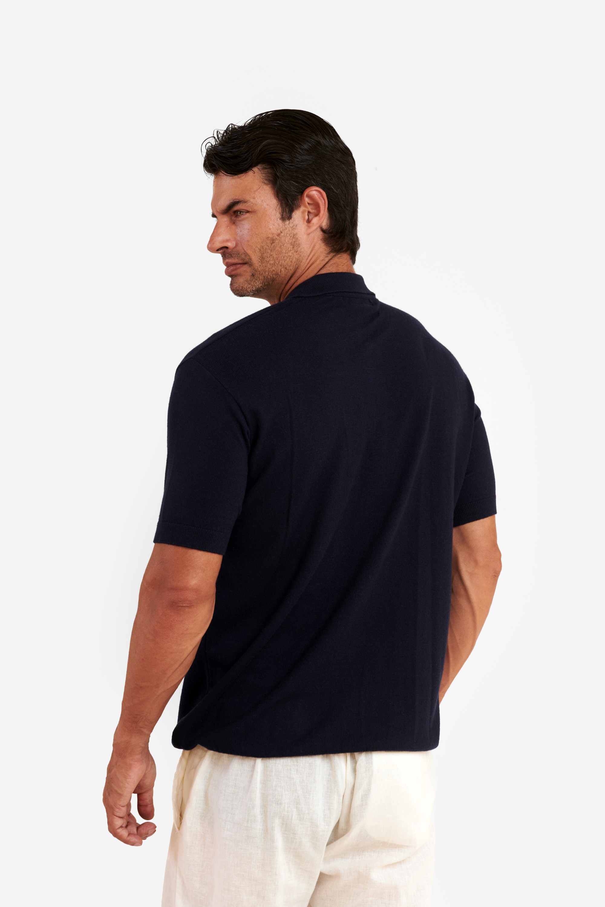 Navy Blue Knitted Polo — 6