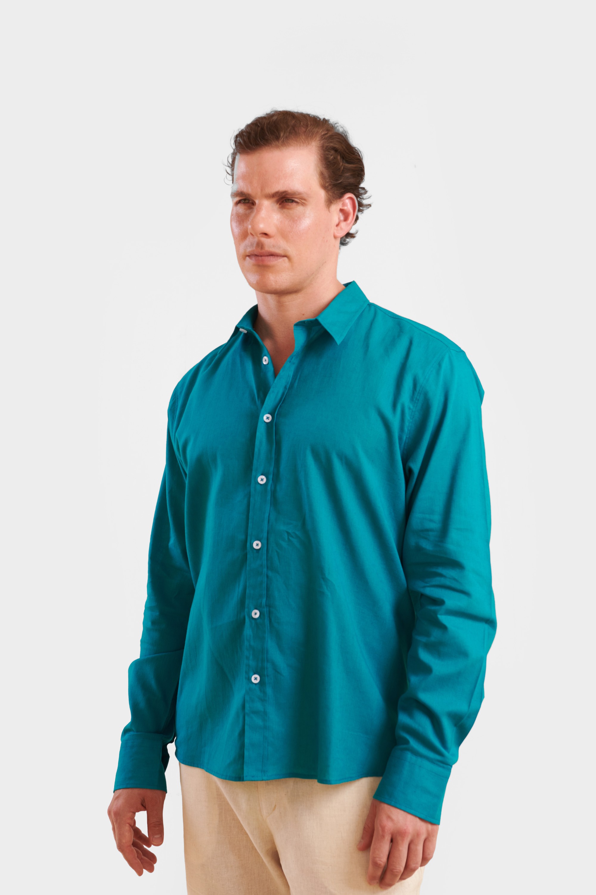 Teal Linen Shirt — 6