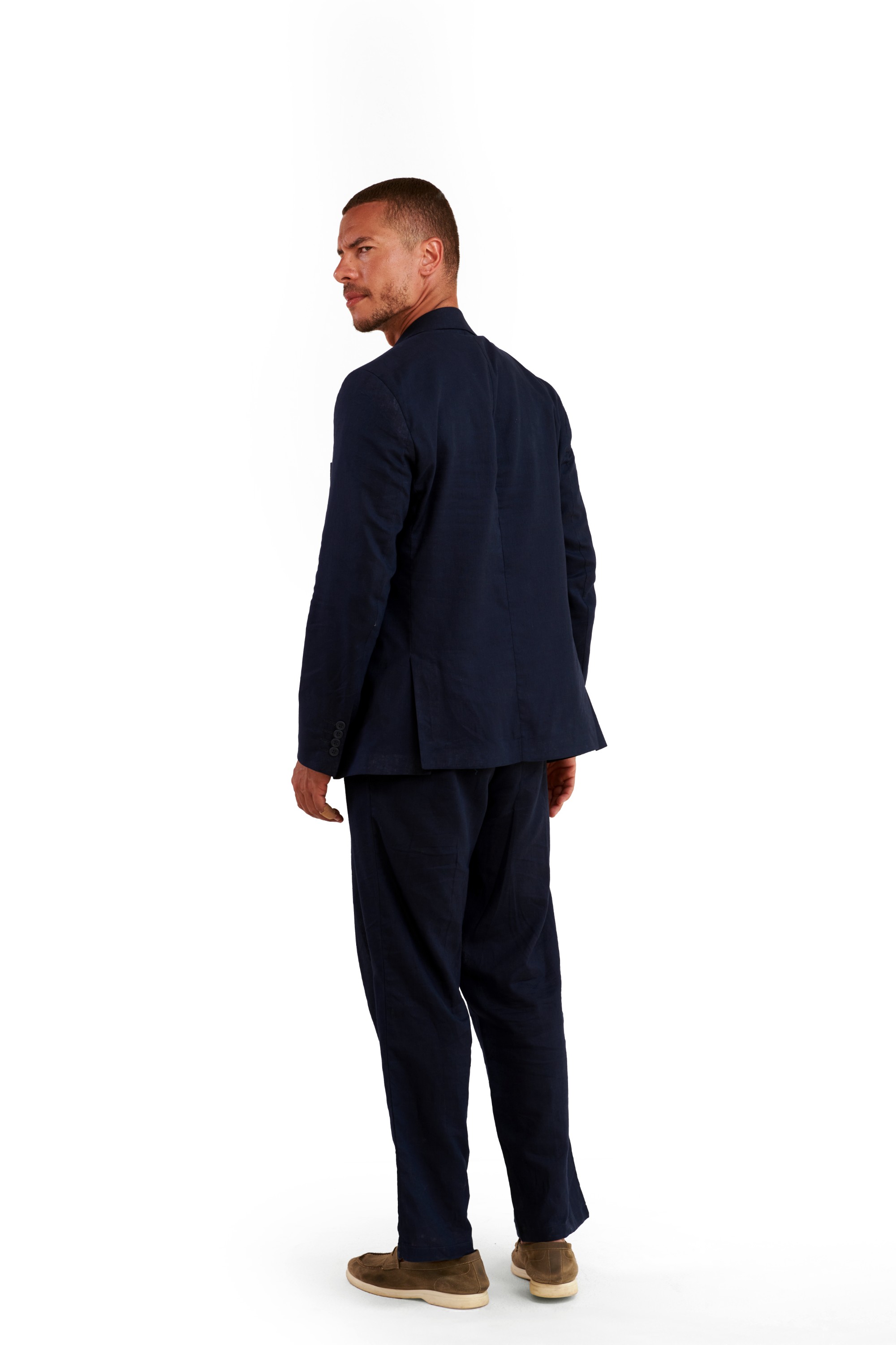 Navy Blue Linen Blazer — 5