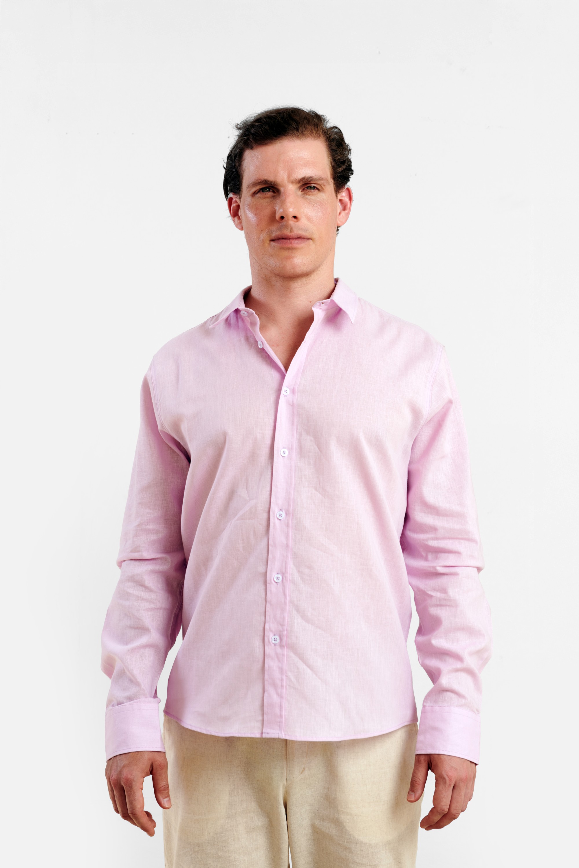 Baby Pink Linen Shirt — 4