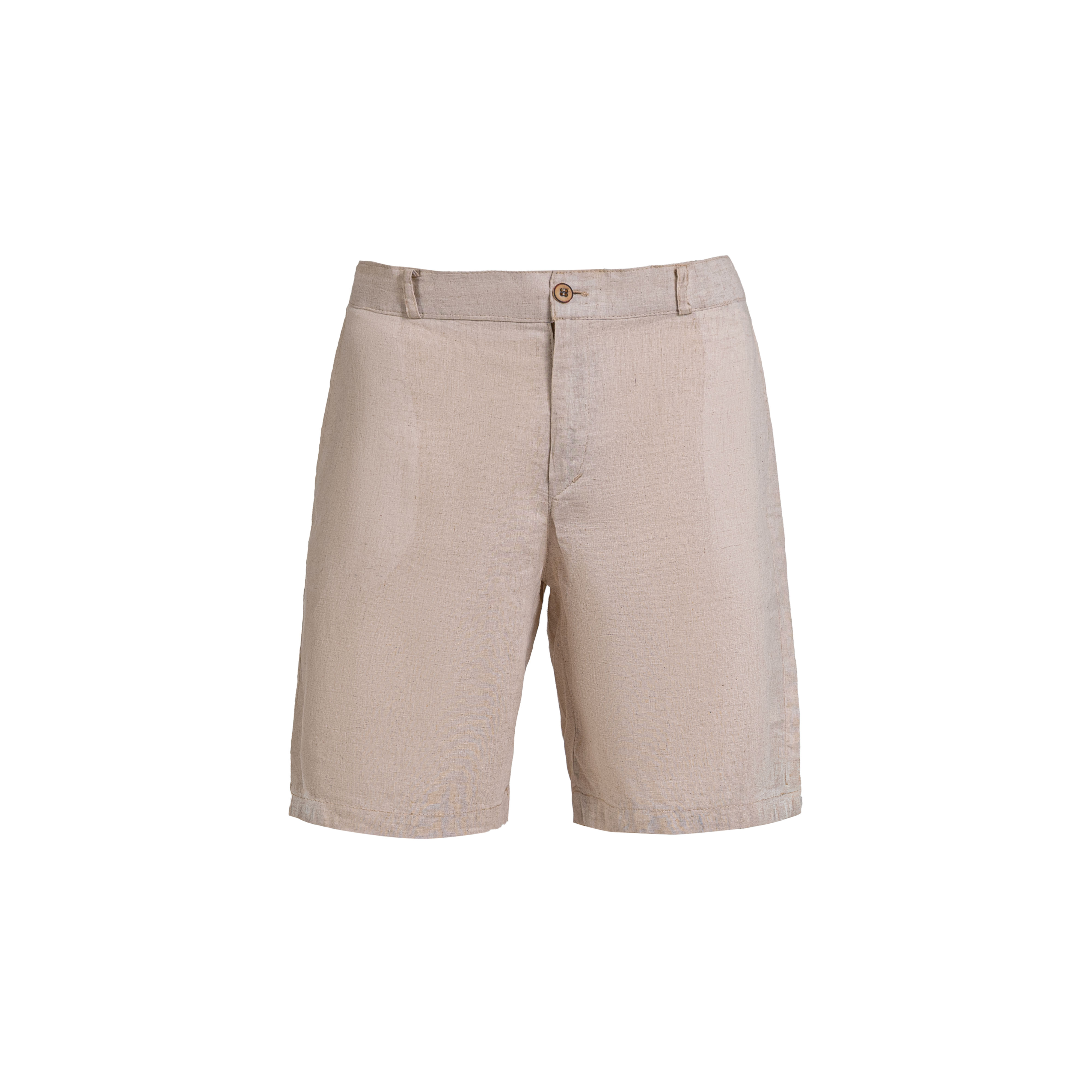 Beige Linen Shorts — 1