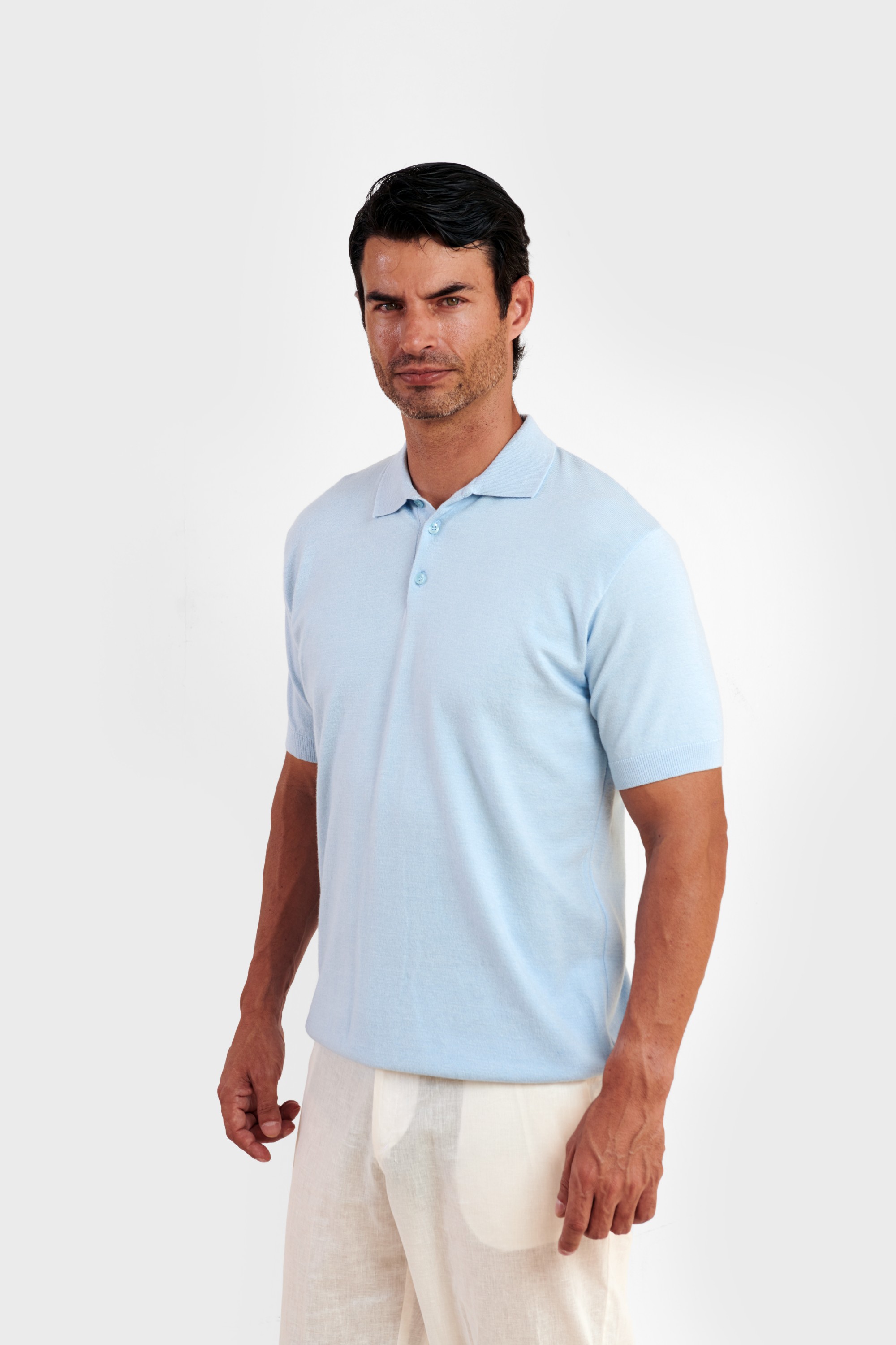 Baby Blue Knitted Polo — 6