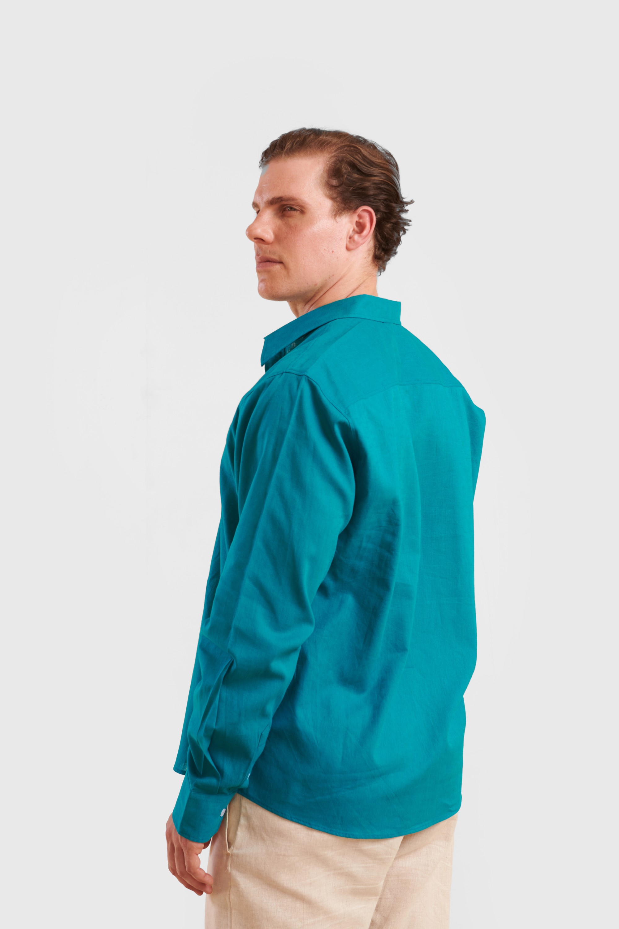 Teal Linen Shirt — 5