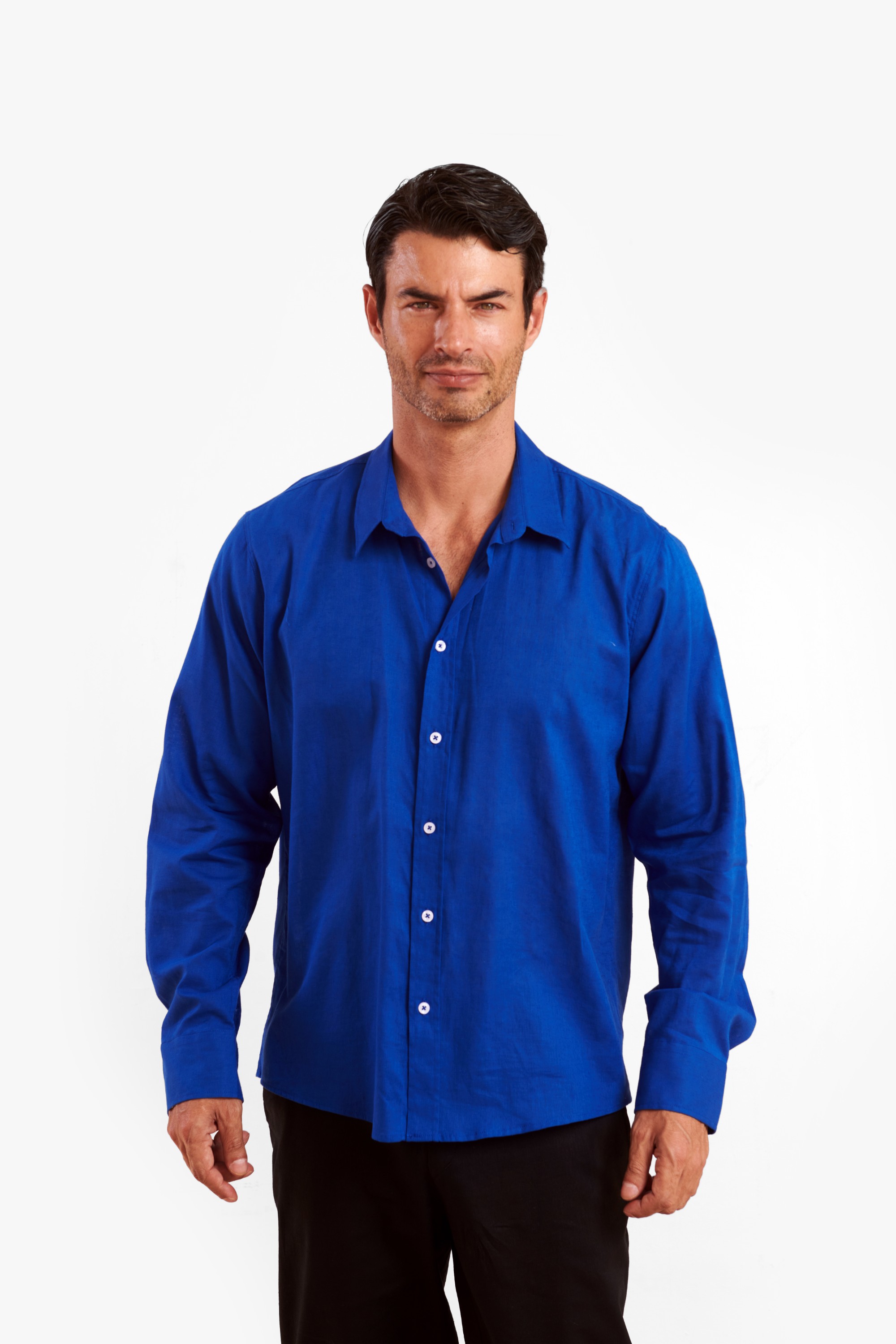 Royal Blue Linen Shirt — 4