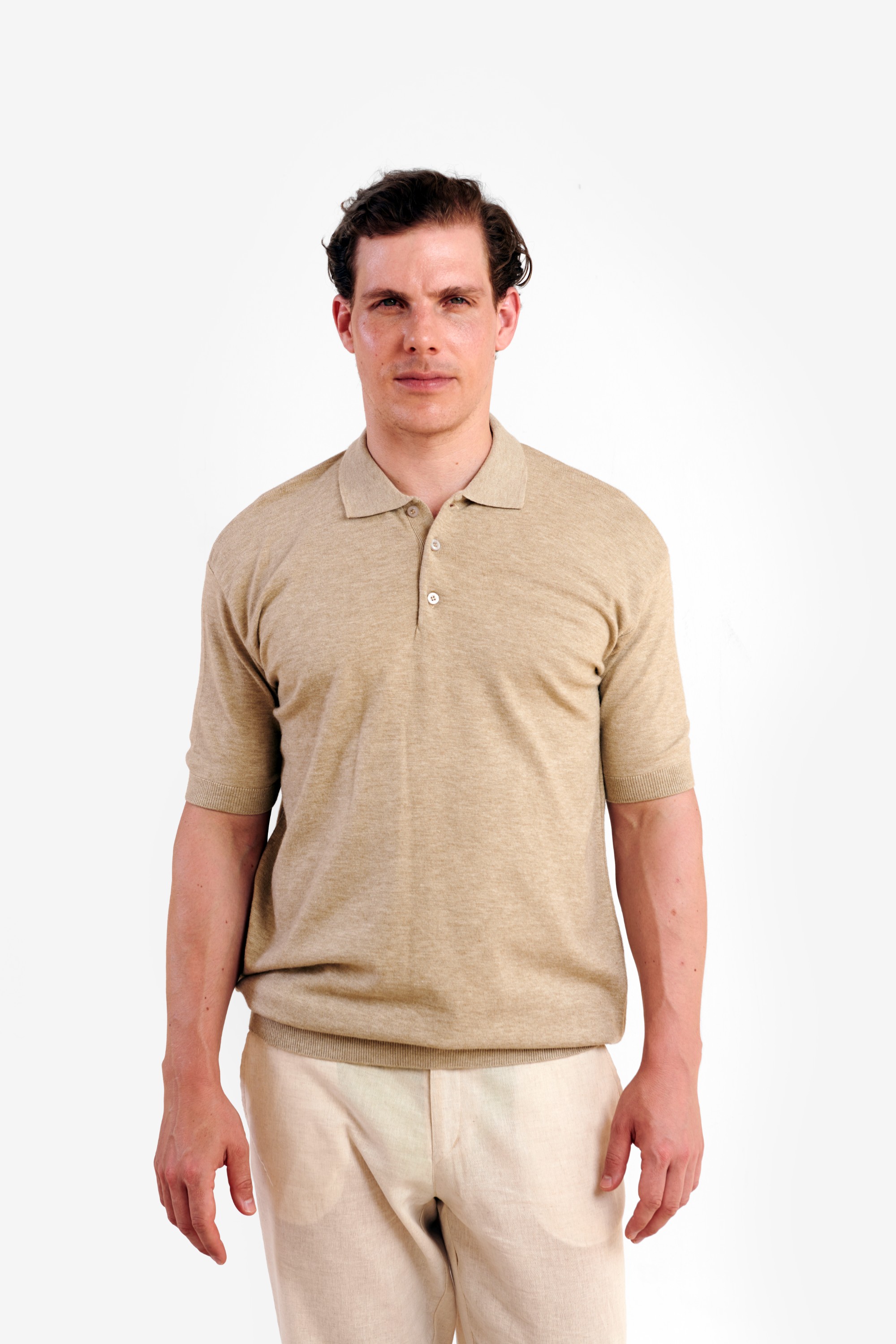Beige Knitted Polo — 4