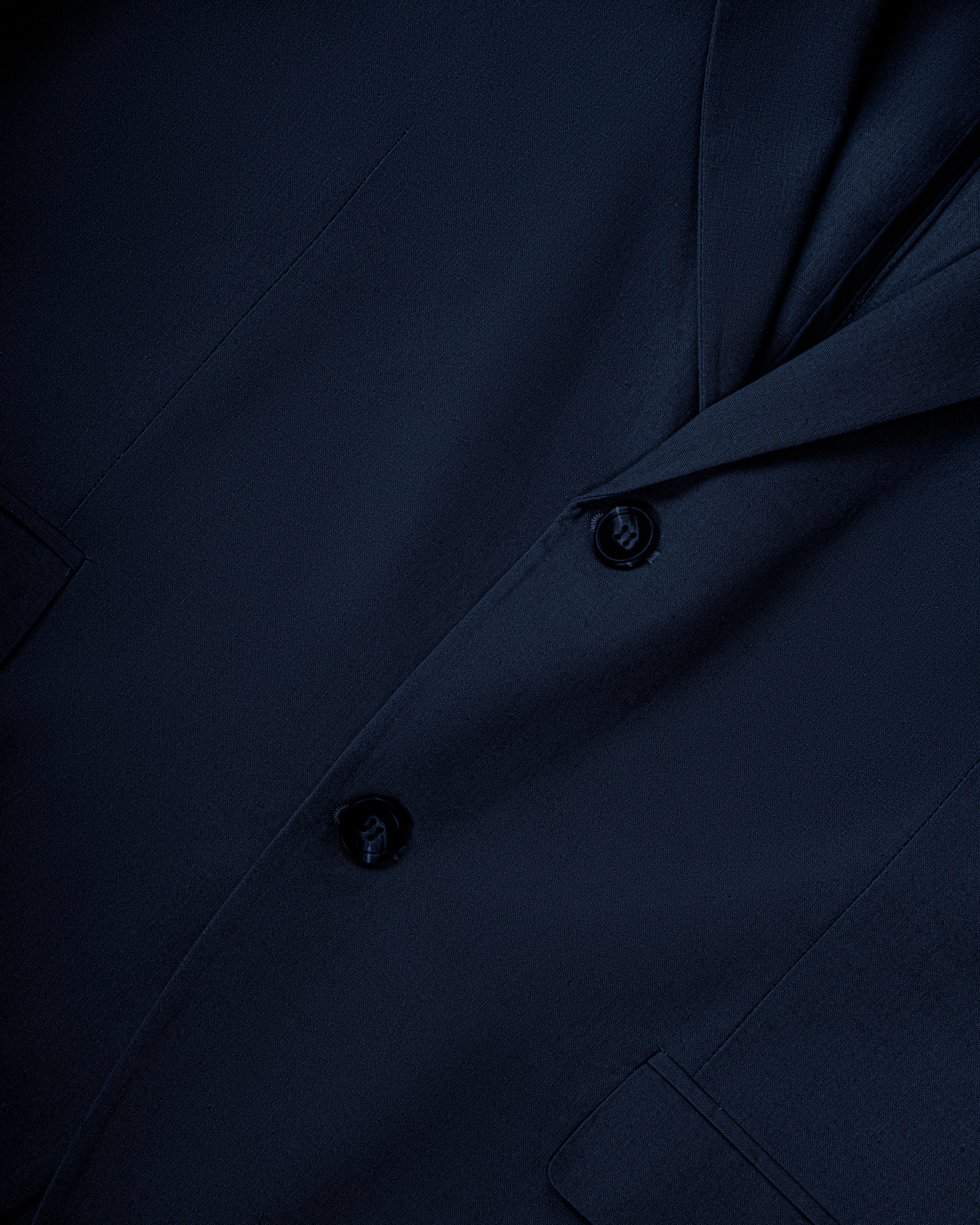 Navy Blue Linen Blazer — 2