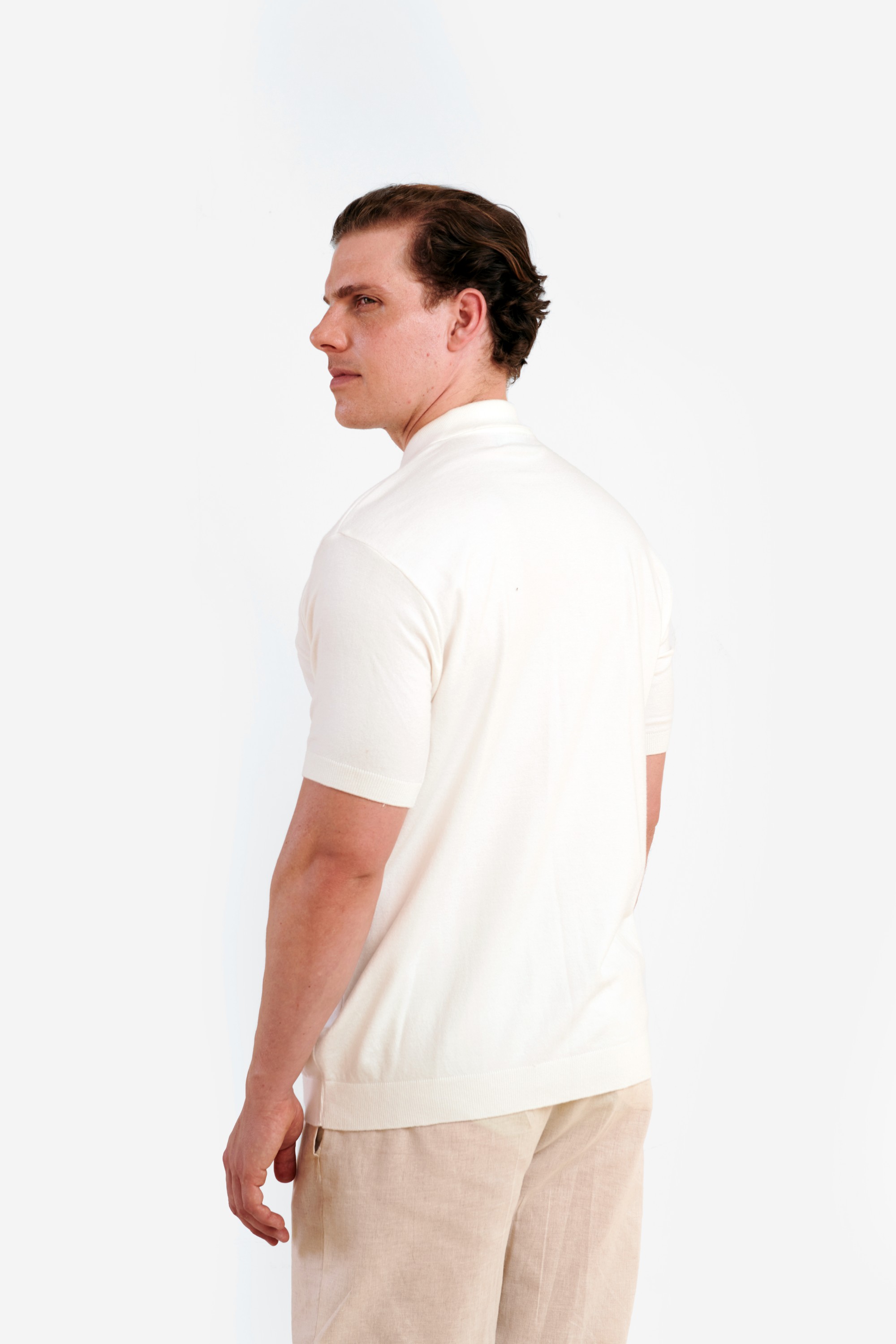 White Knitted Polo  — 5