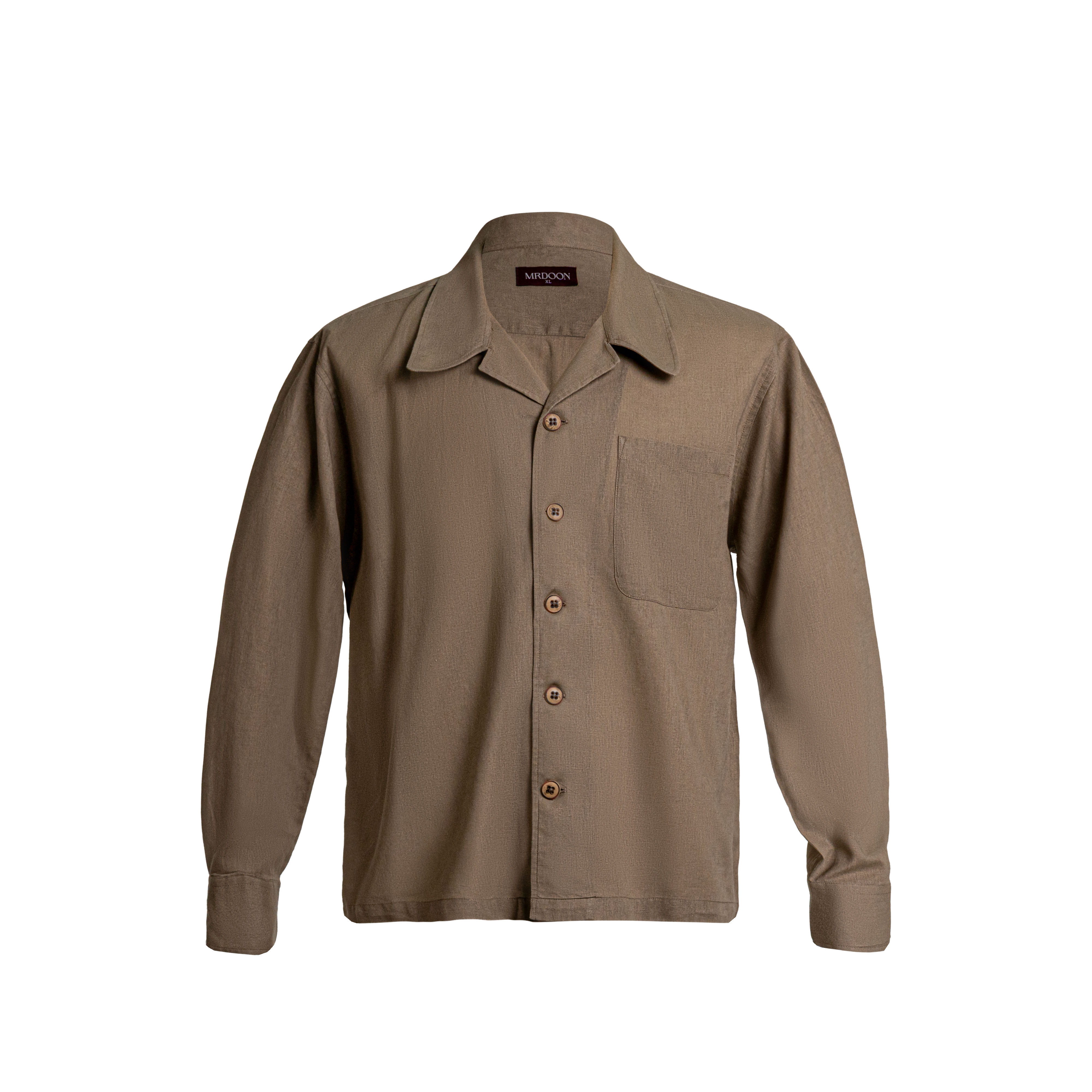 French Beige Linen Overshirt — 1