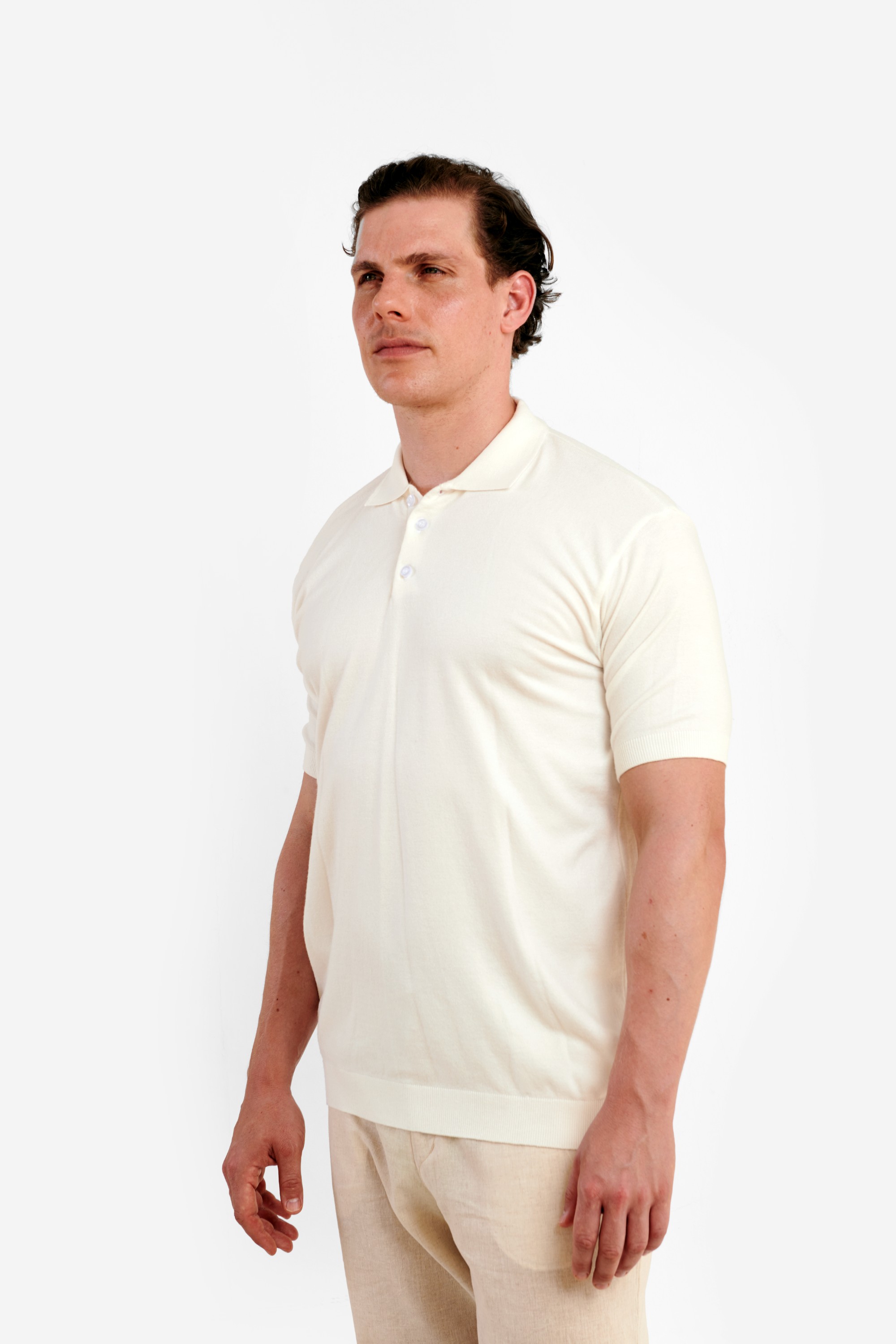 White Knitted Polo  — 6