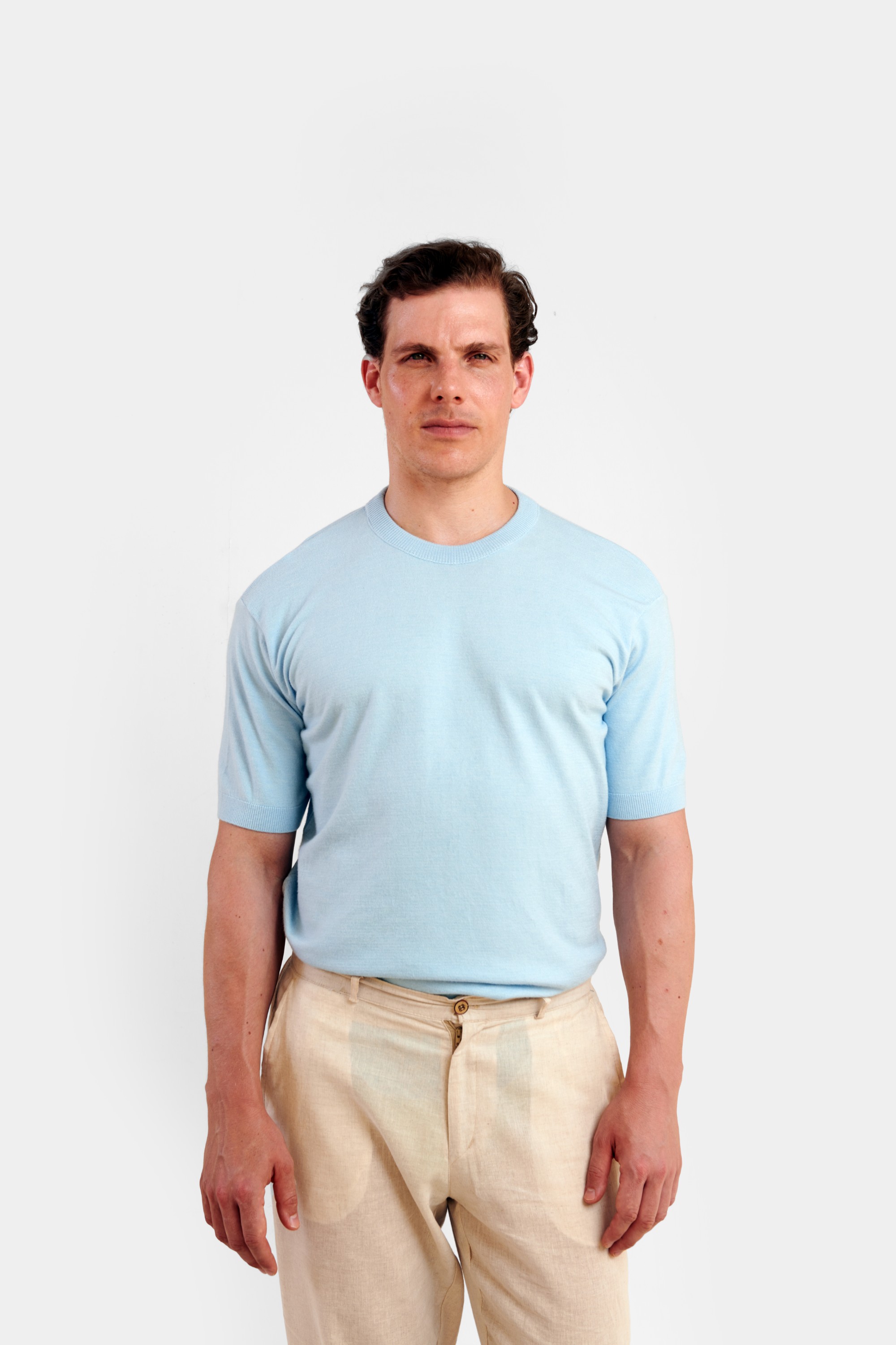 Baby Blue Knitted Round-Neck — 4