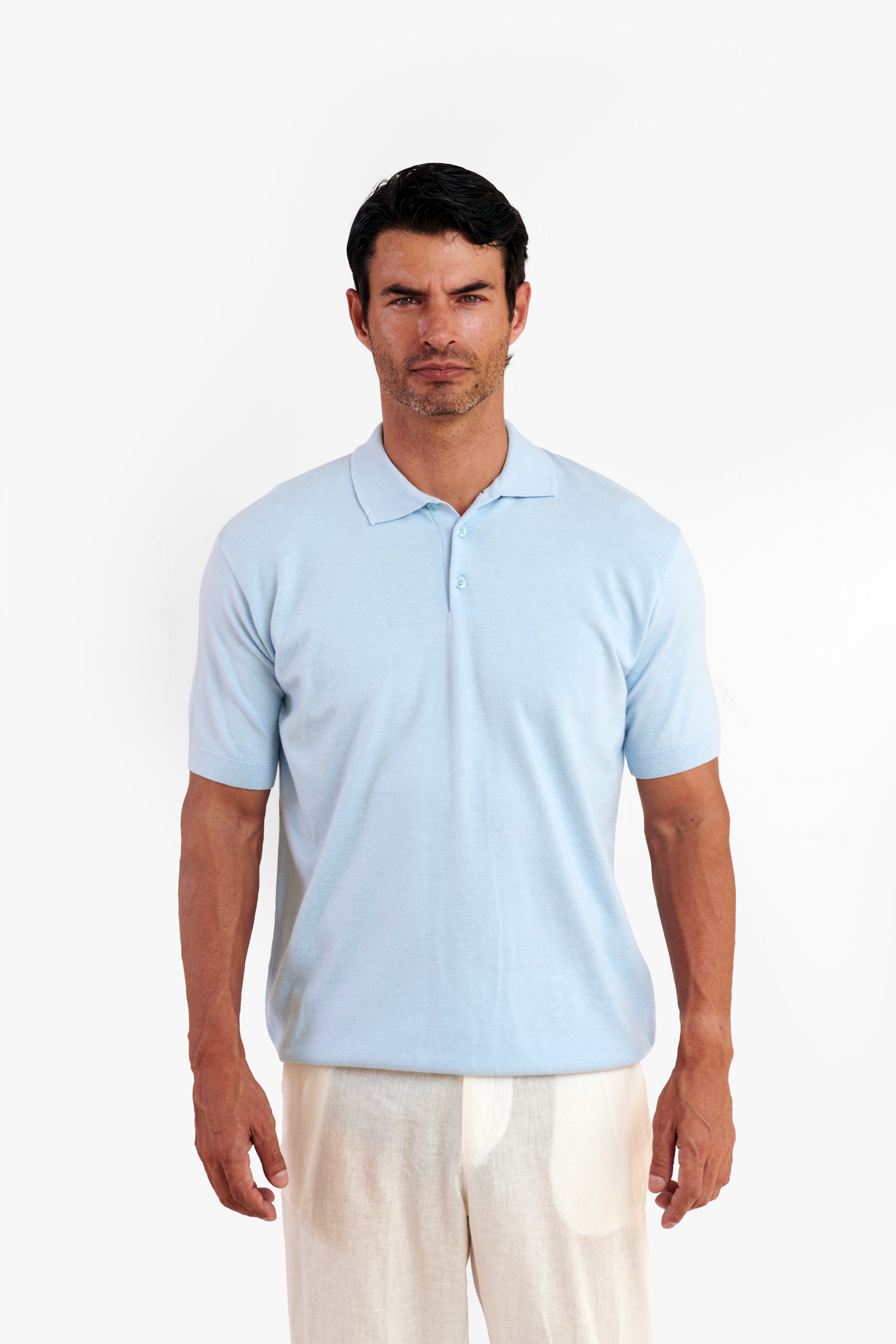 Baby Blue Knitted Polo — 4