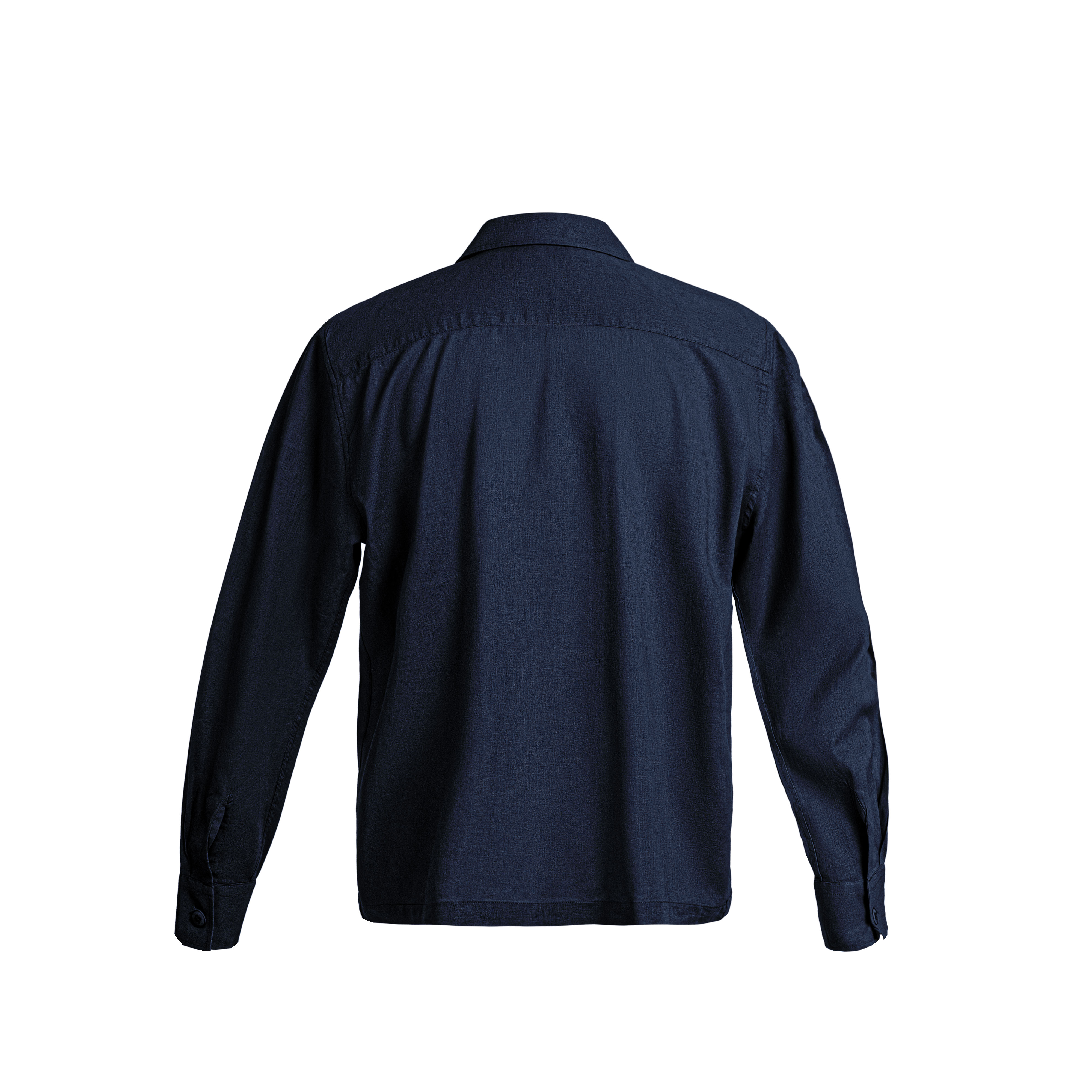 Navy Blue Linen Overtshirt — 2