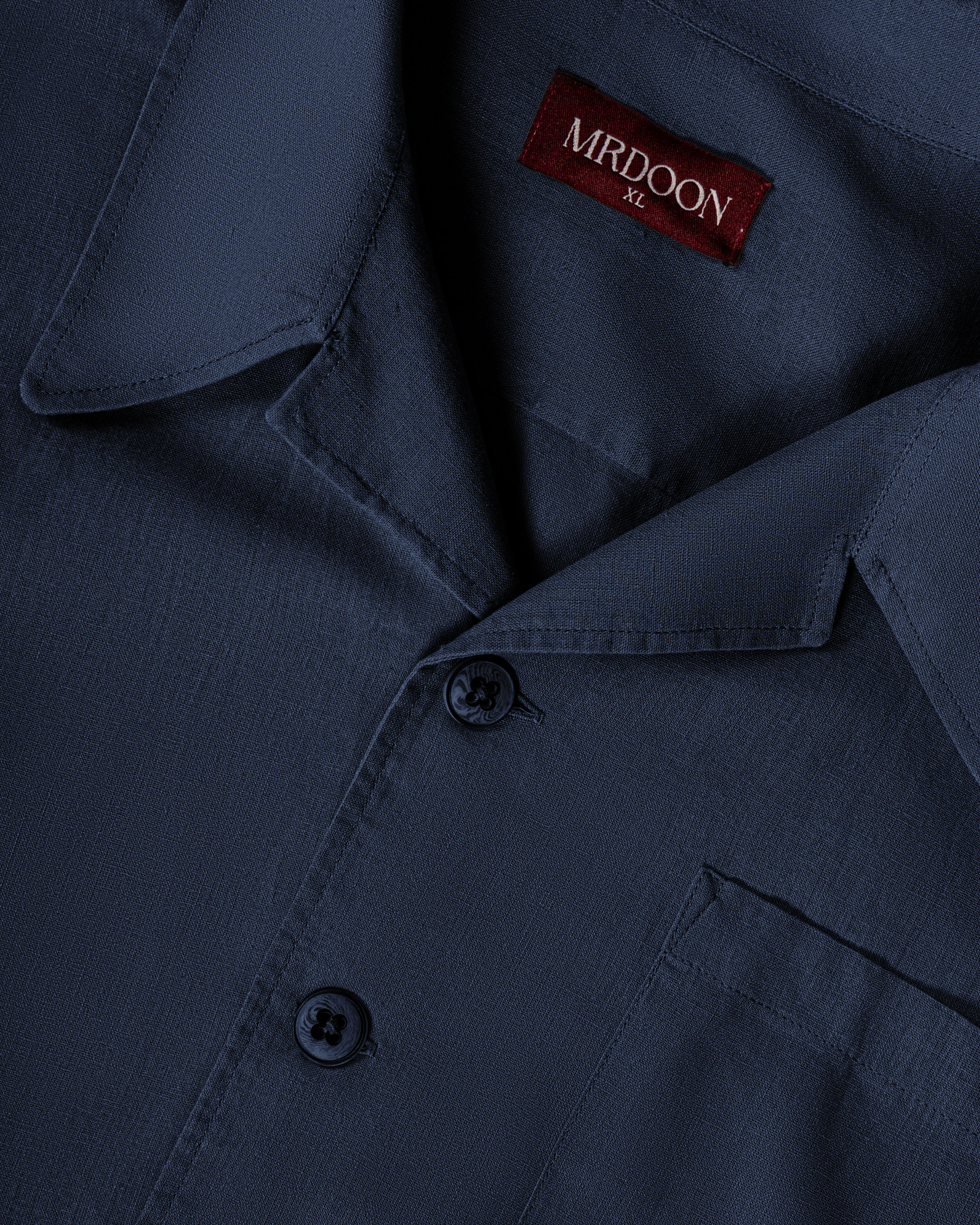 Navy Blue Linen Overtshirt — 3