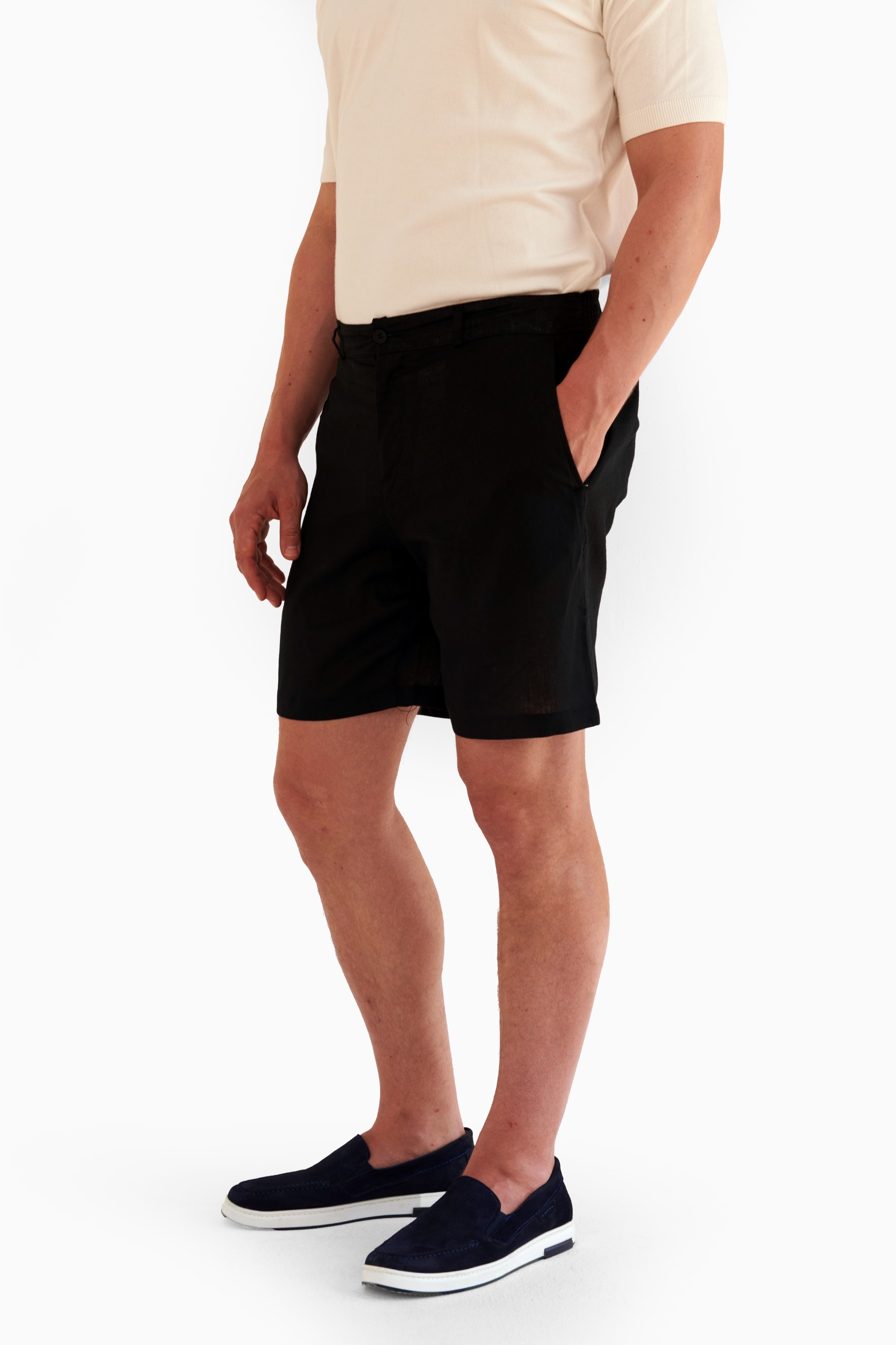 Black Linen Shorts — 4