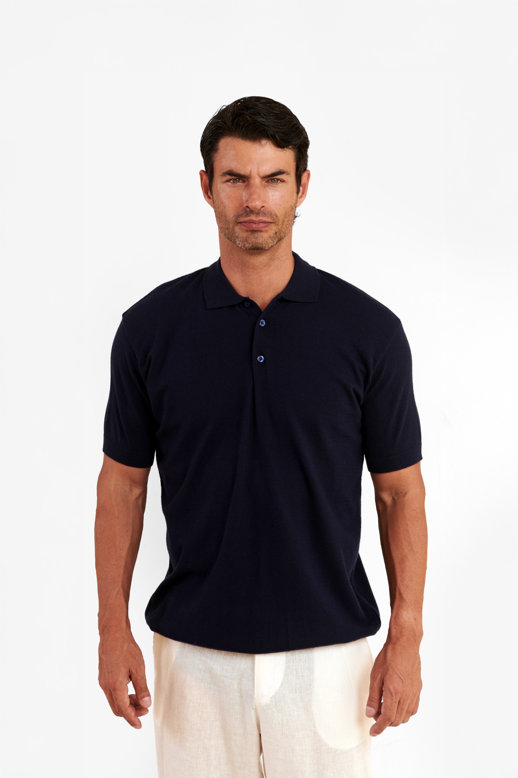 Navy Blue Knitted Polo — 4