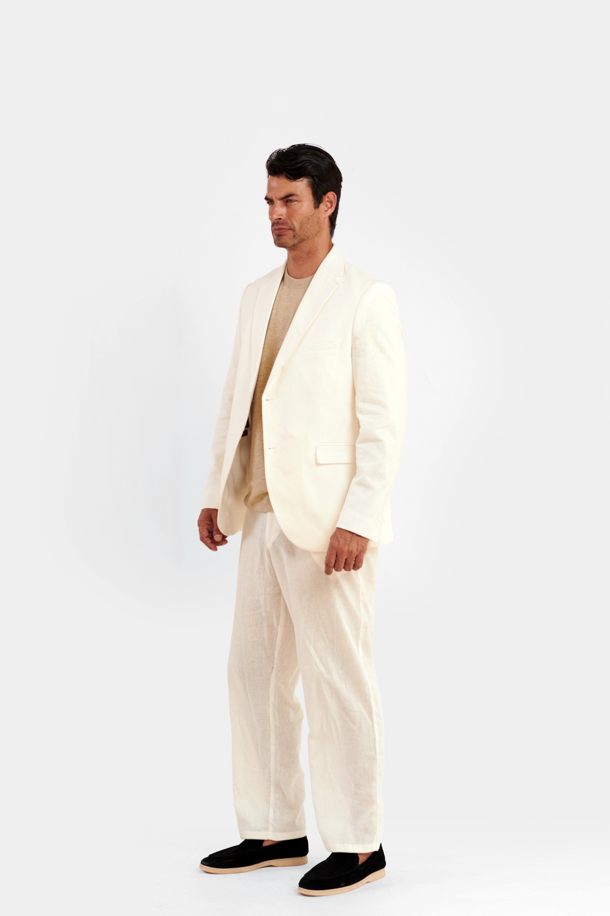 White Linen Blazer — 4