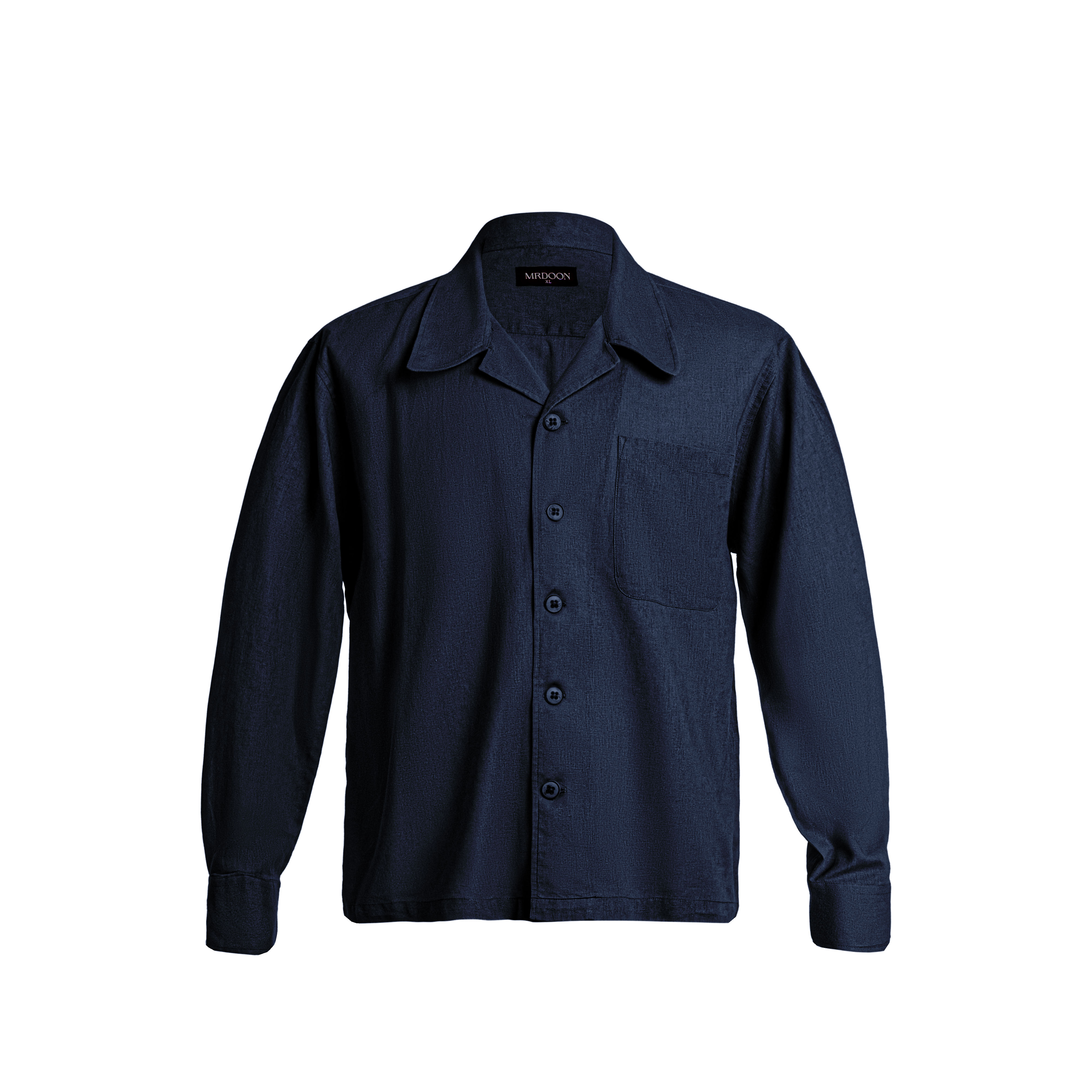 Navy Blue Linen Overtshirt — 1