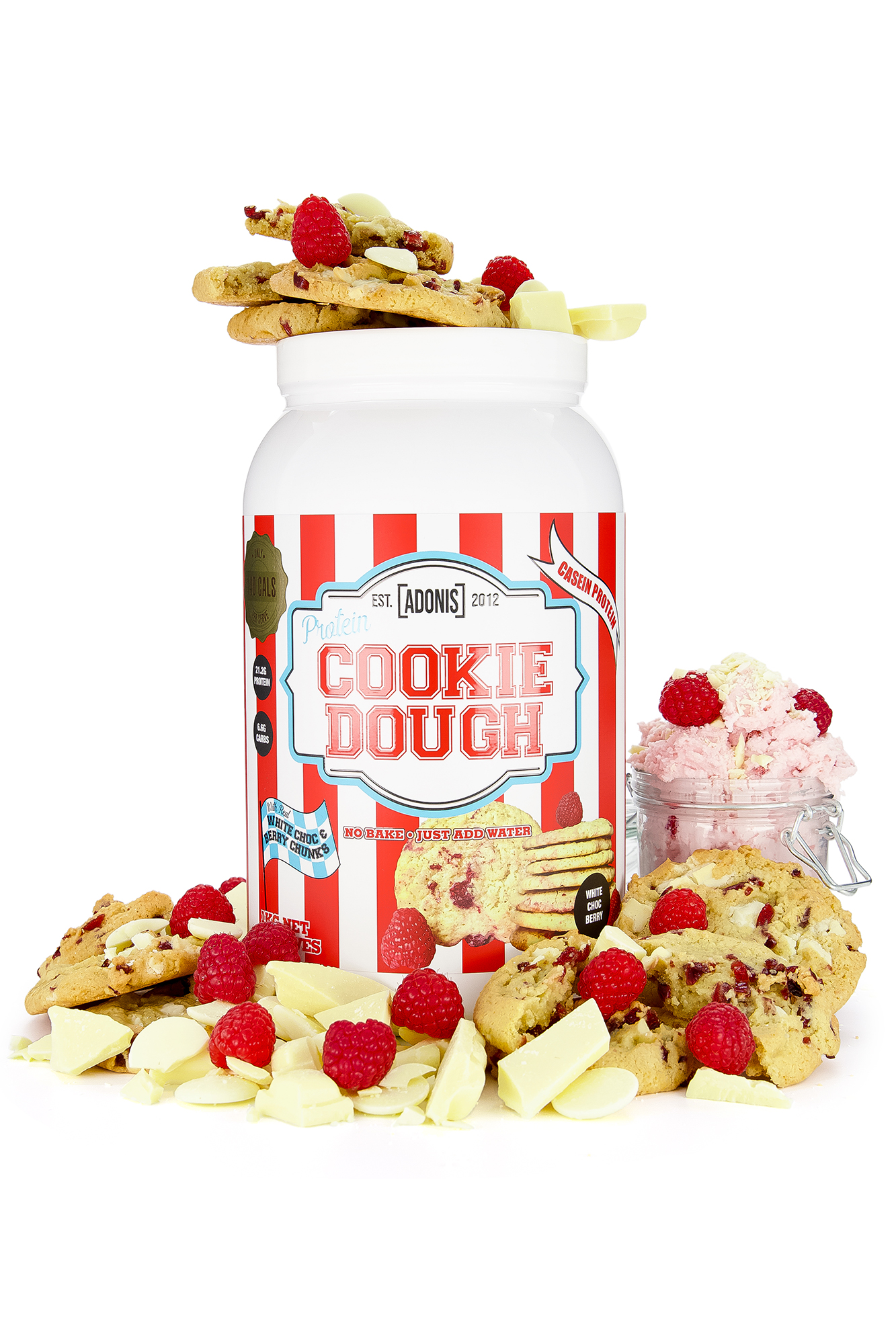 بروتين كوكي دو - شوكلاته بيضاء وتوت - White Choc Berry 1KG