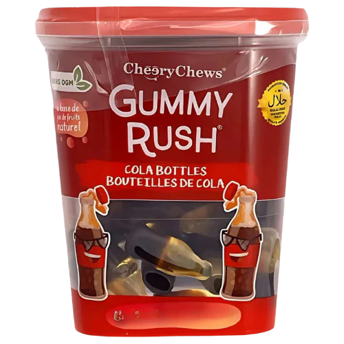 Gummy candies in the shape of cola bottles