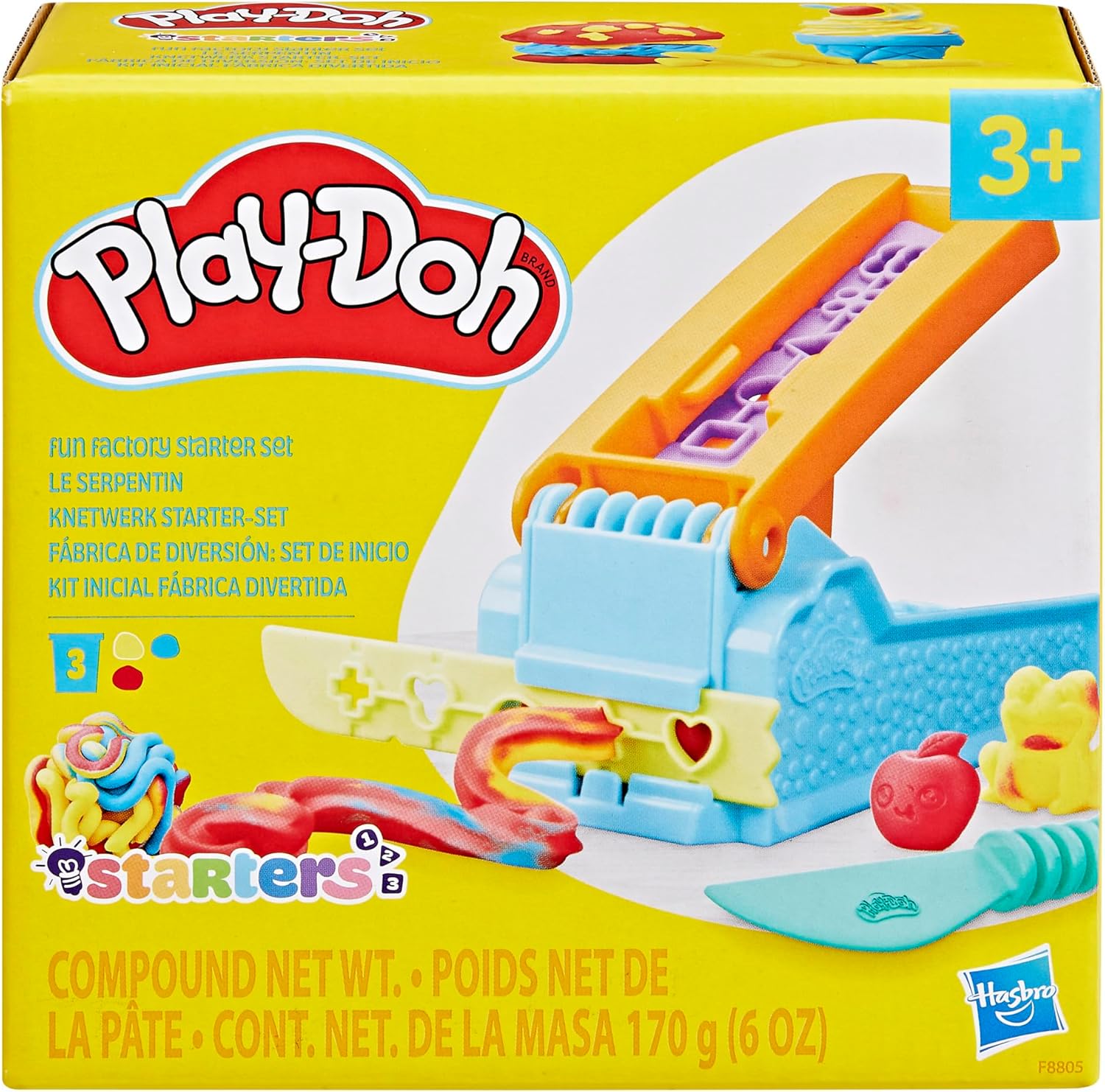 Child using Play-Doh tools to shape creations
