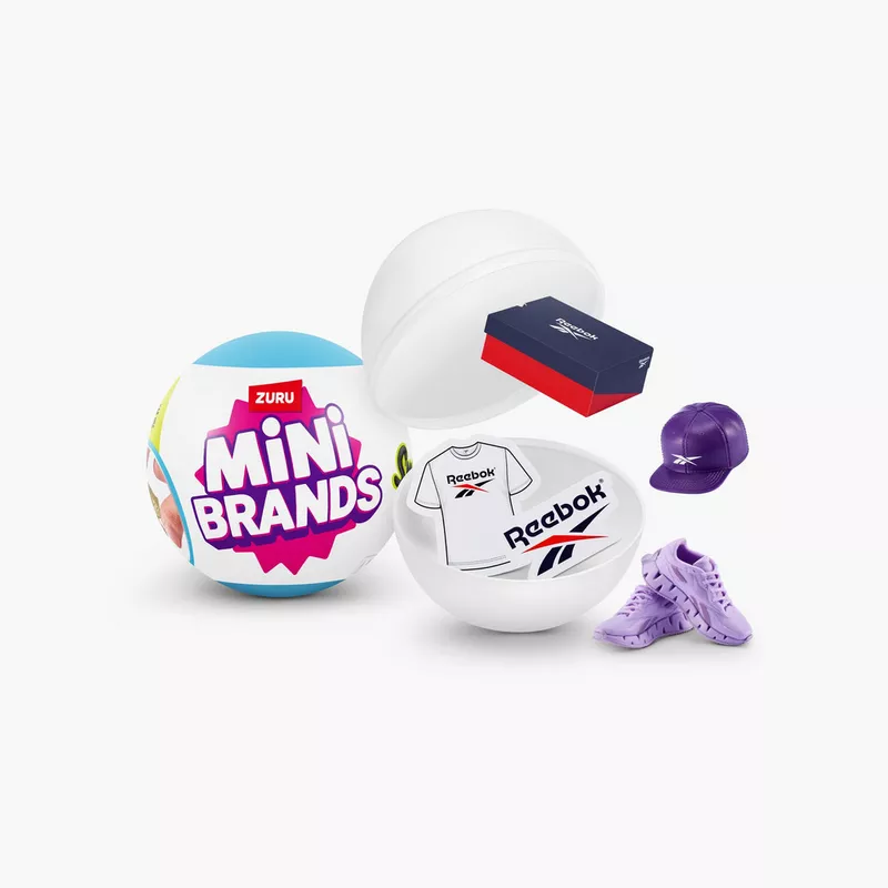 Cracked egg reveals miniature branded items