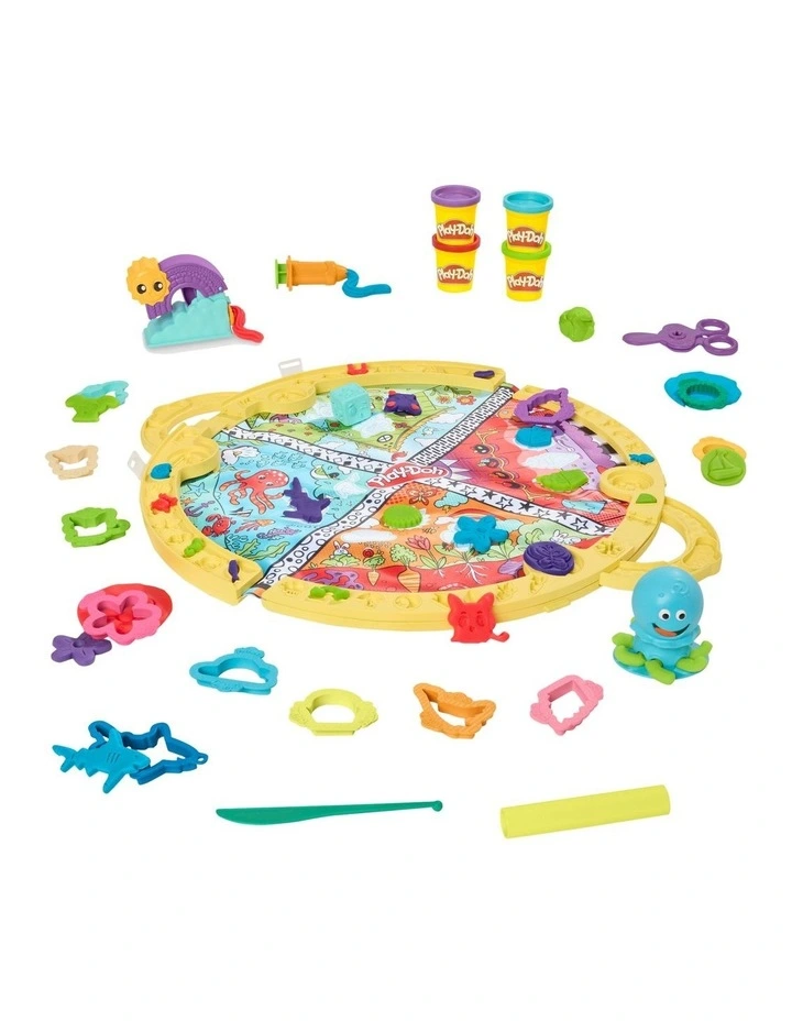 Colorful play dough set with many tools