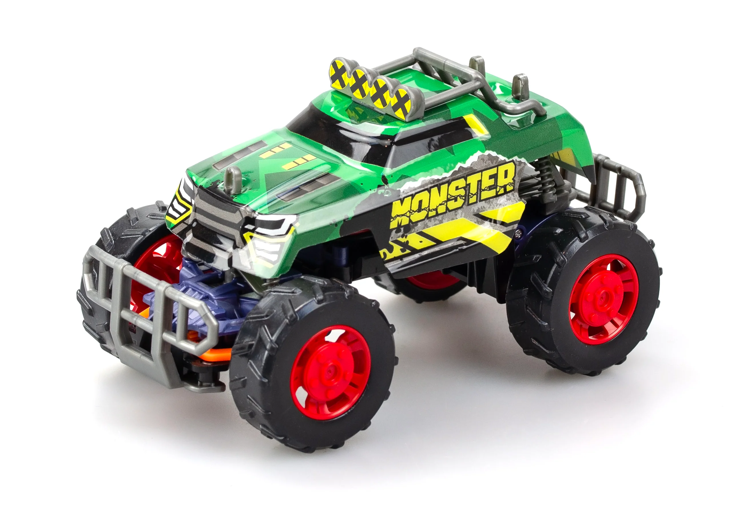 Green remote-controlled monster truck