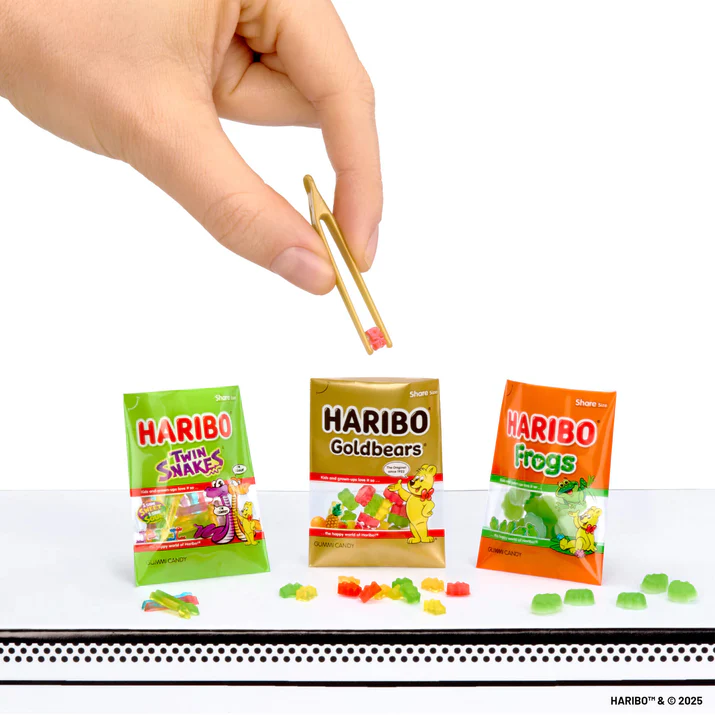 Inflated Haribo candies and colored cubes