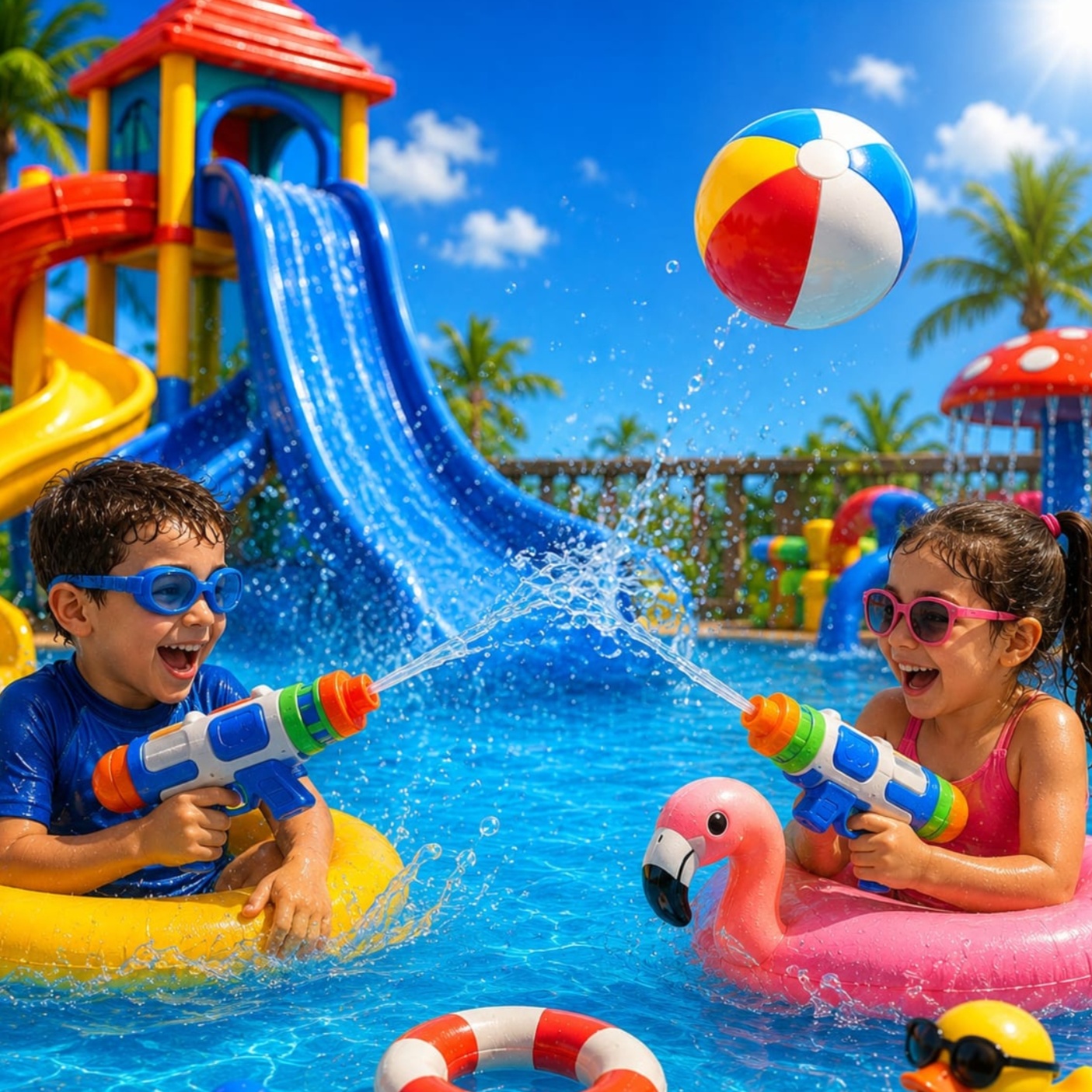 Swimming and water games for kids at Hikids
