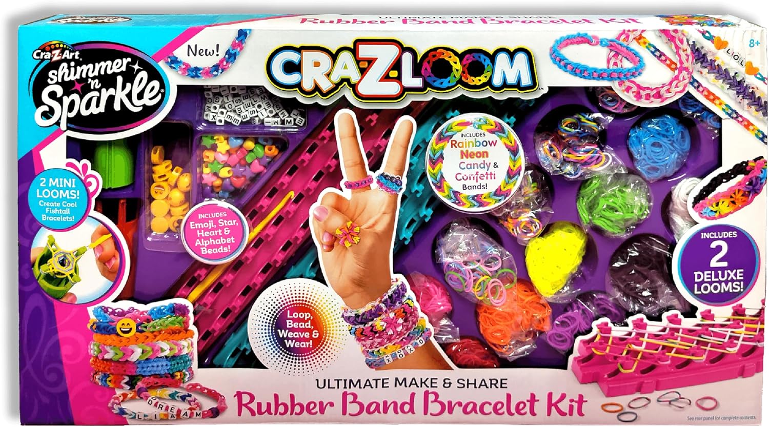 Unique colorful rubber bracelets set