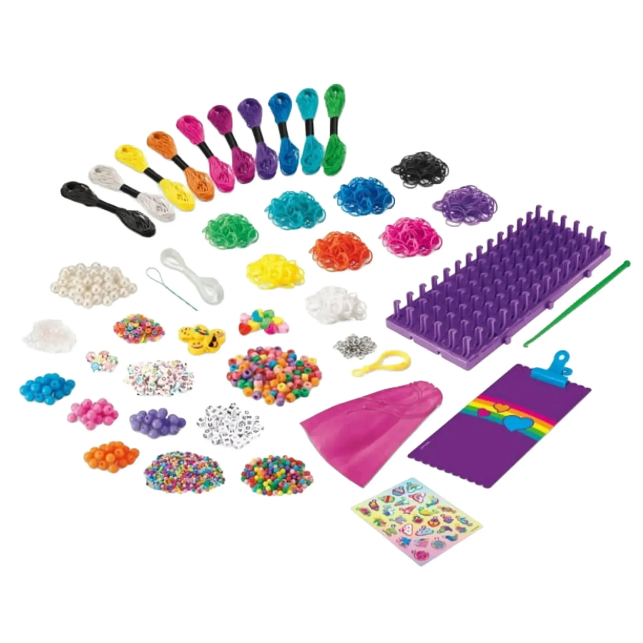 Assortment of beading tools and crafting supplies