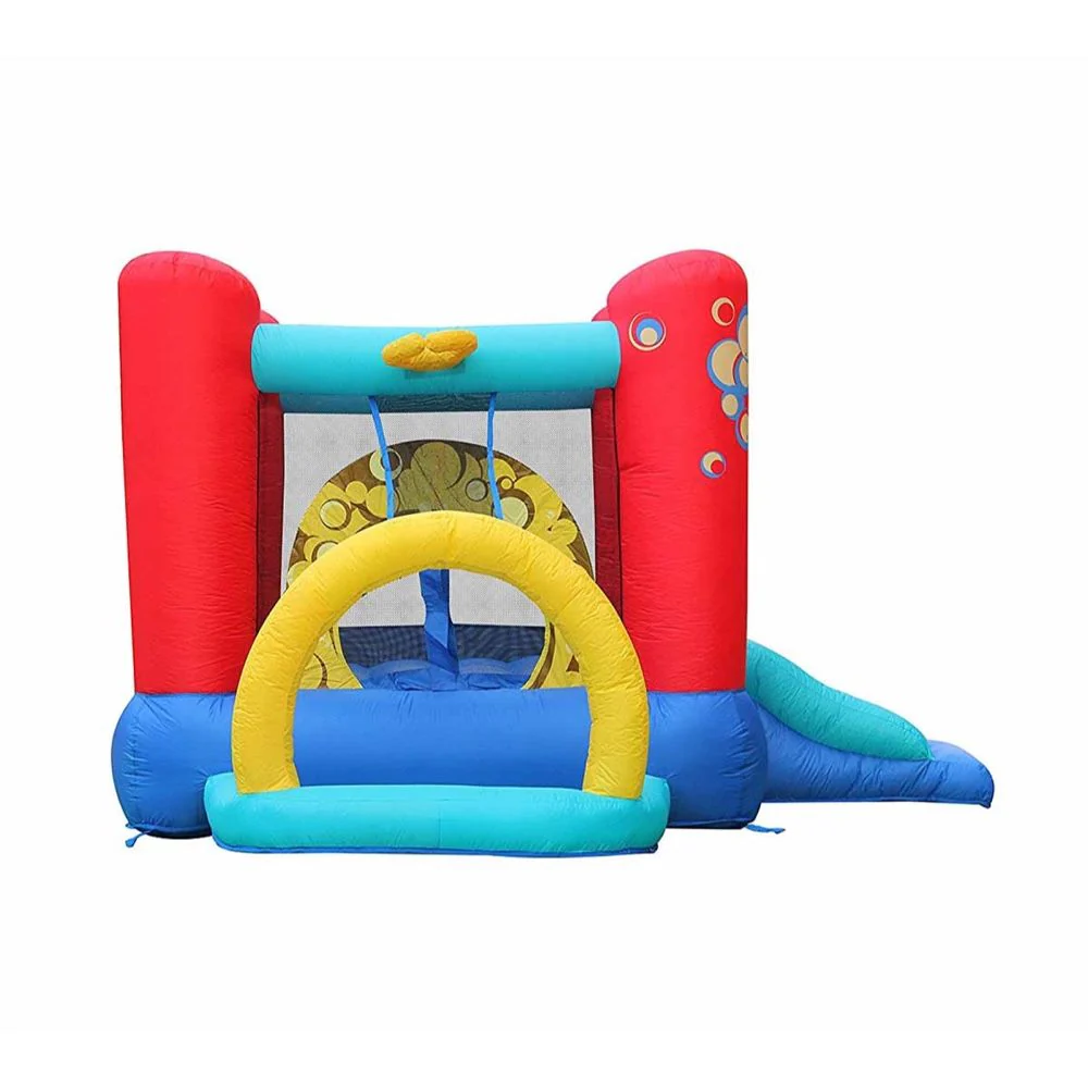 Colorful inflatable bounce house and toys