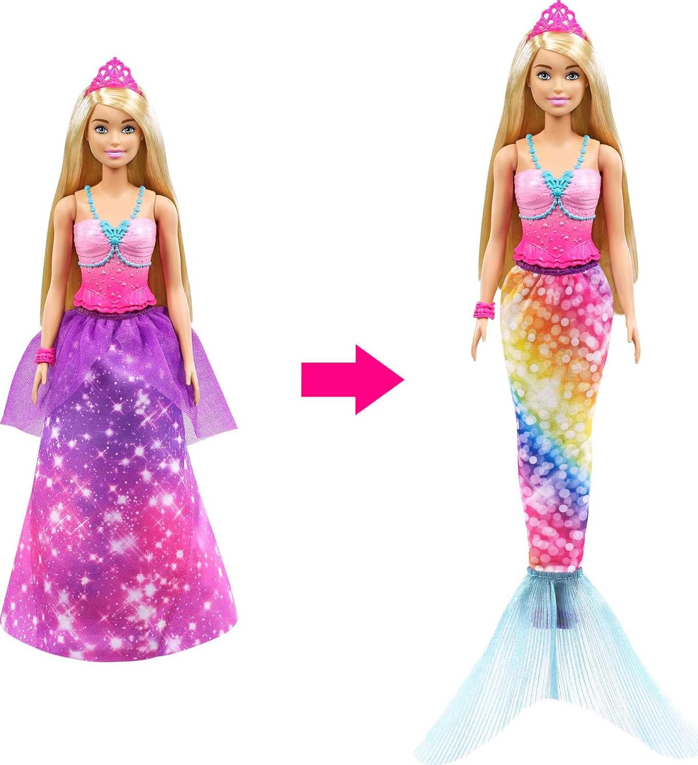 Barbie doll in colorful patterned dress