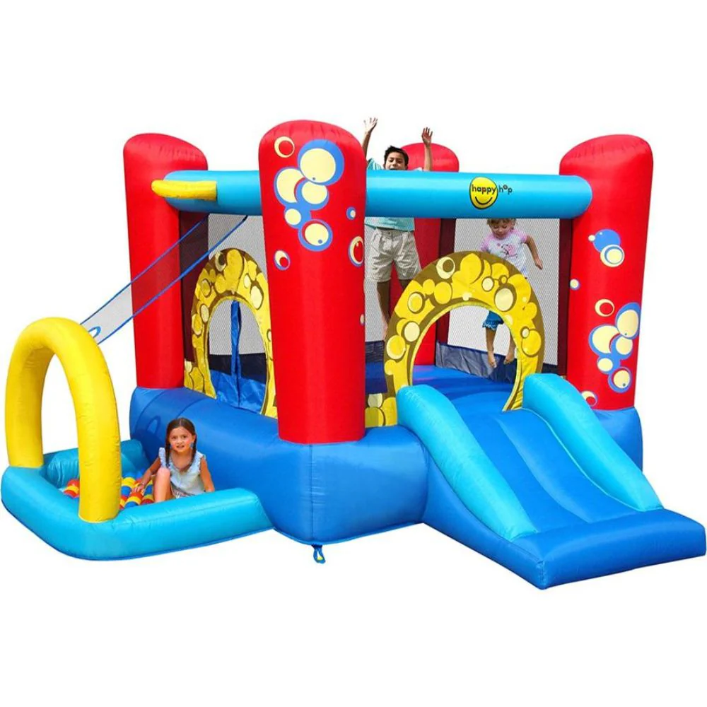 Inflatable children's play structure with slides
