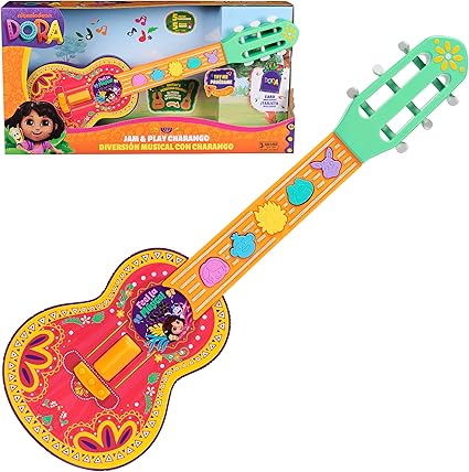 Colorful interactive guitar with music sounds