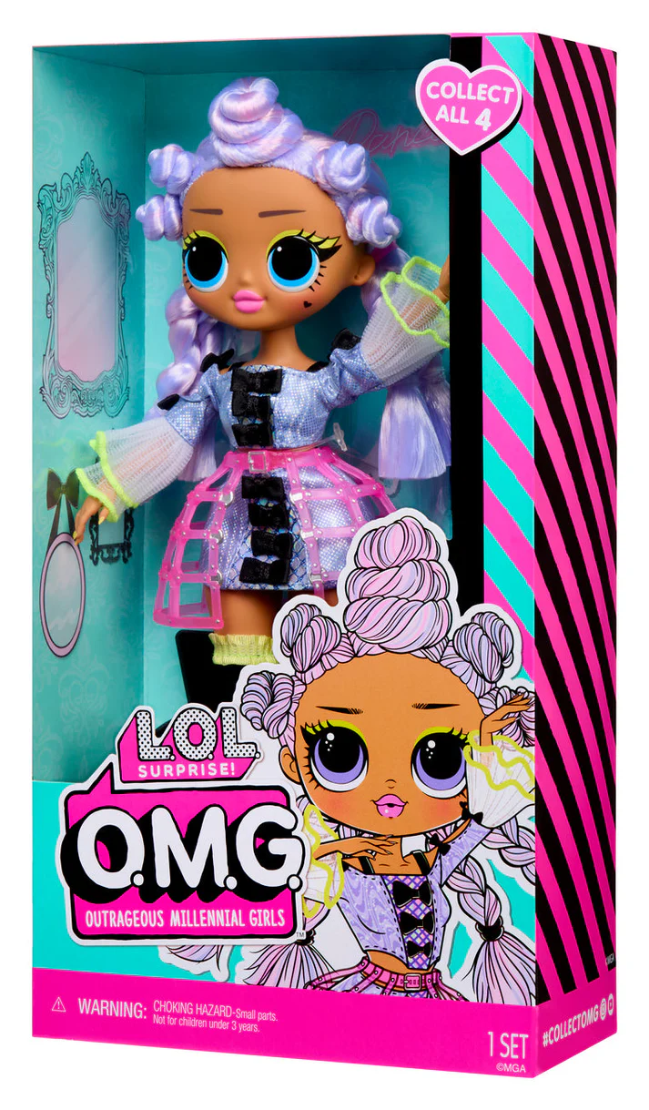 Cartoon doll with brand logos