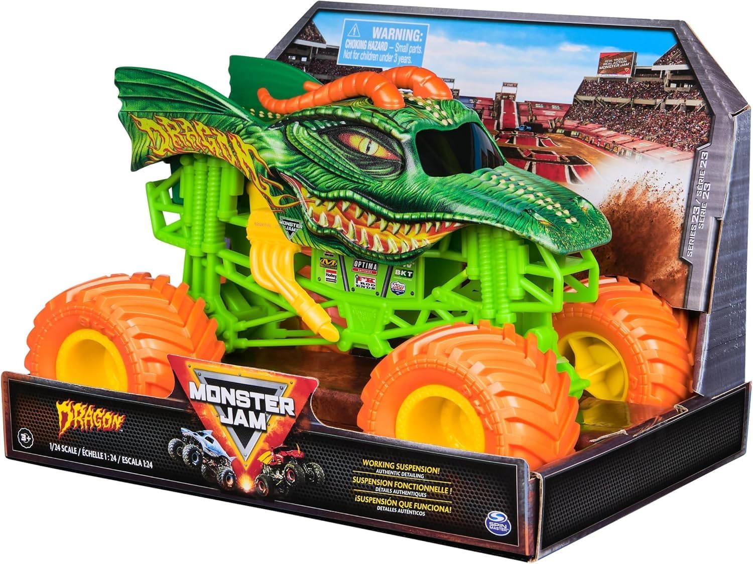 Monster Jam | truck a large model with orange wheels