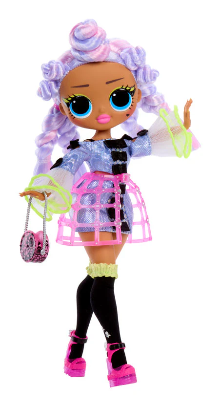 Cartoon doll with curly hairstyle