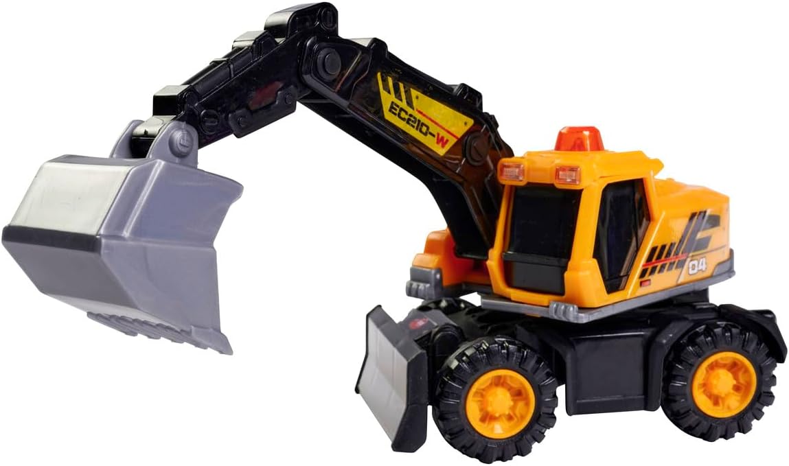 Carefully detailed toy excavator with accent lights