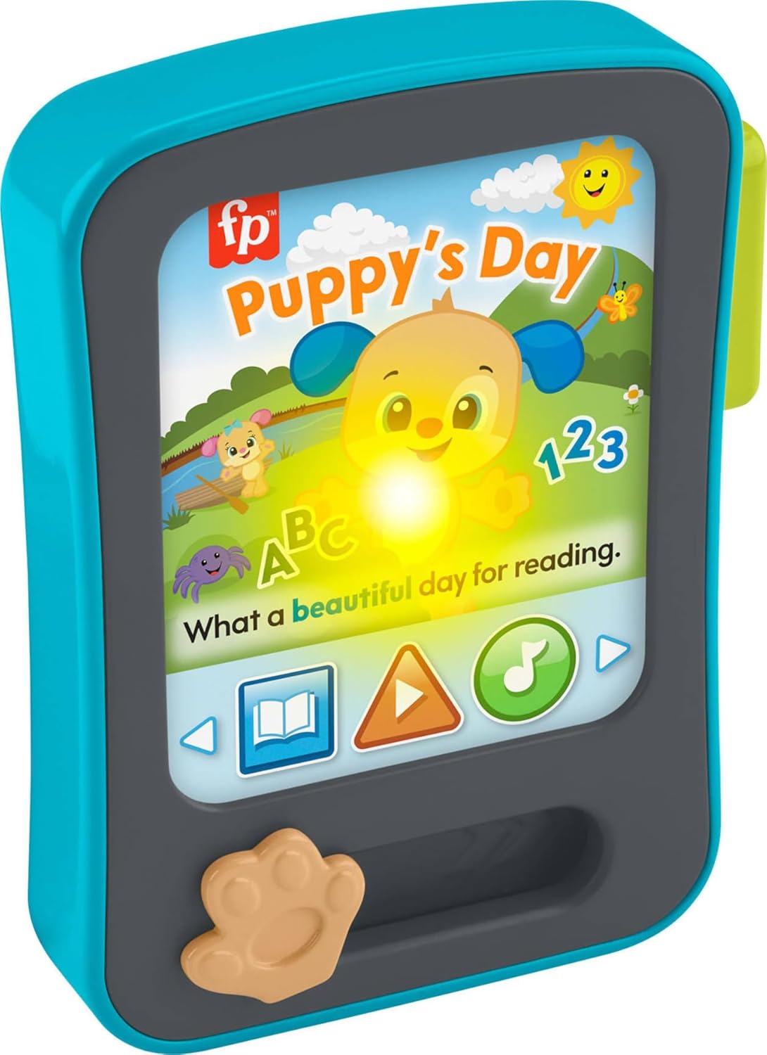Baby plays with educational toy with shapes and colors