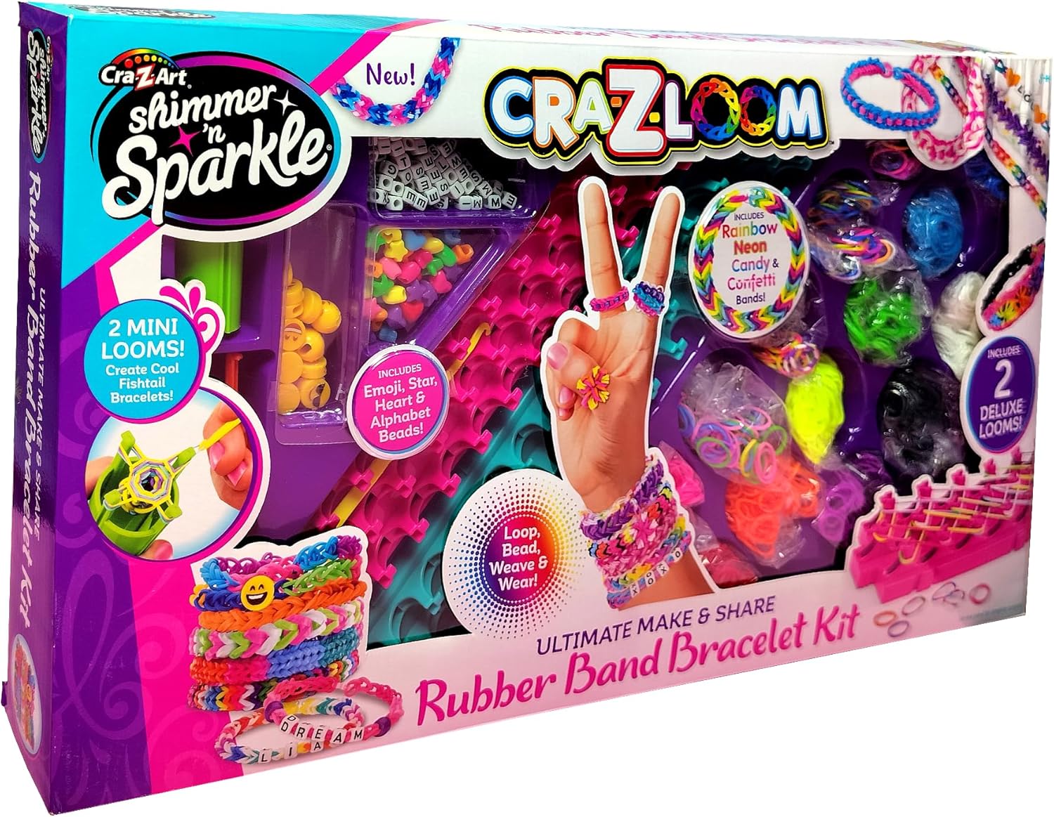 Unique colorful rubber bracelets set