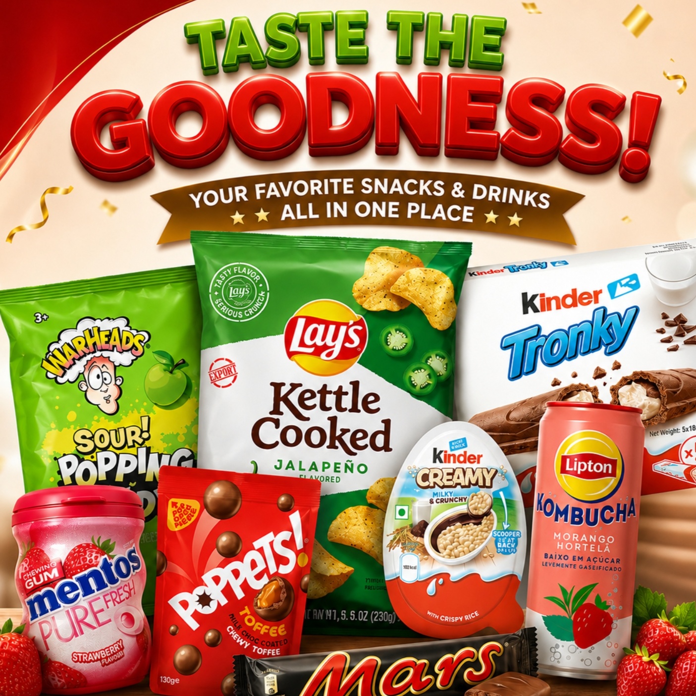 Sweets, chocolates, candies, and fun treats available at Hikids