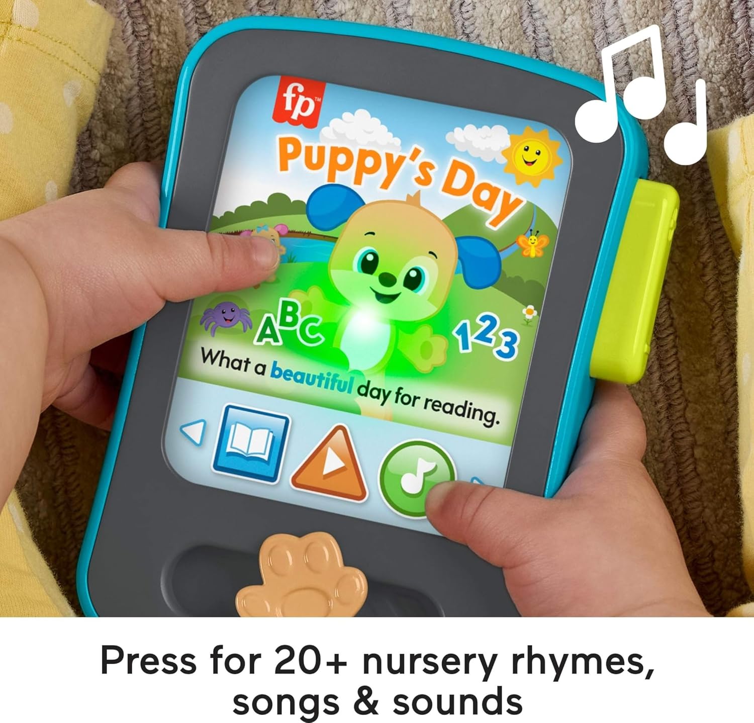 Baby plays with multifunctional educational toy