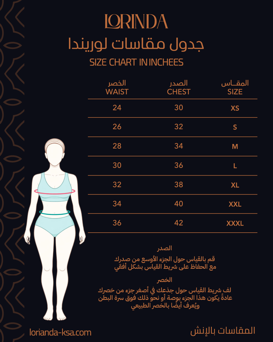 عرض دليل القياسات