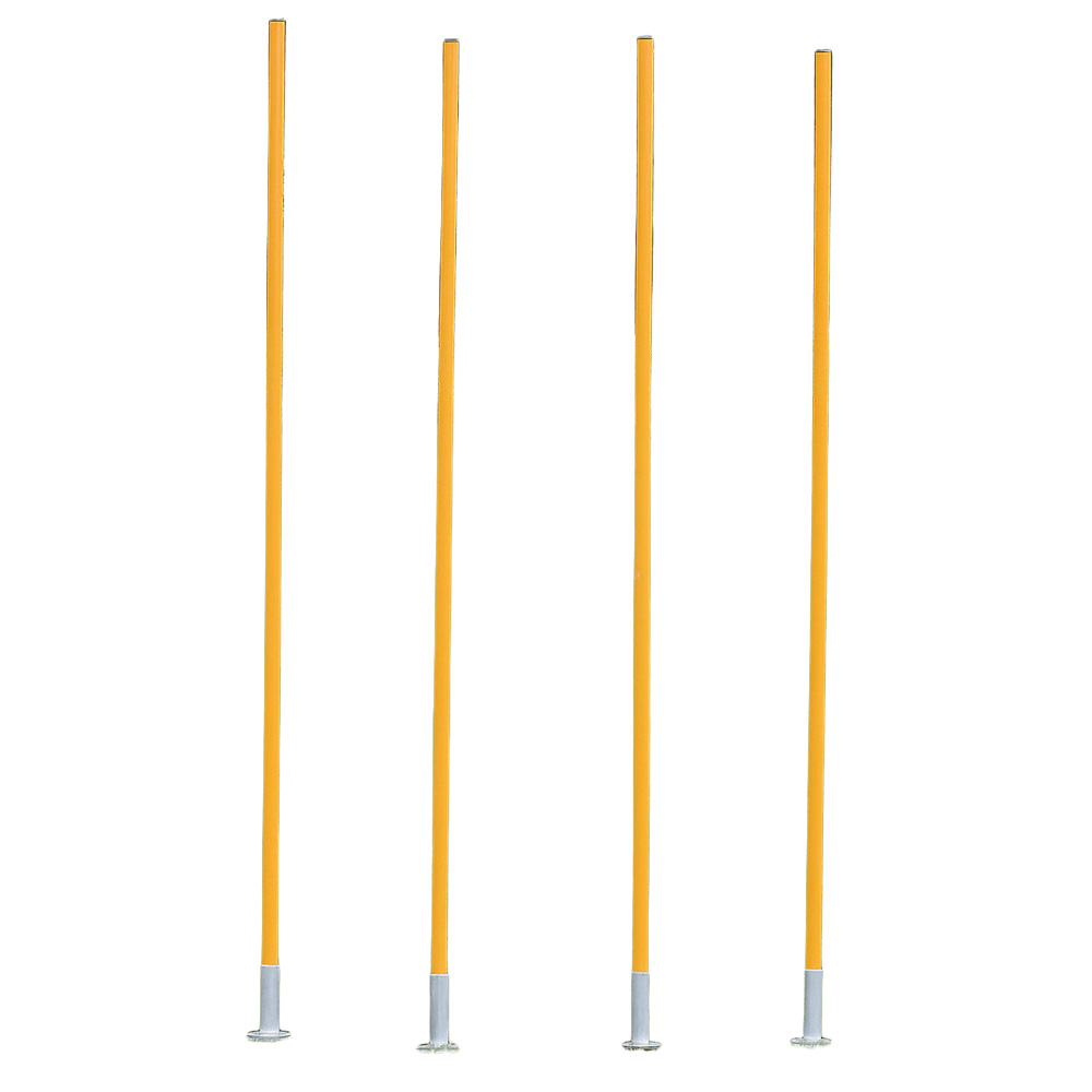 Yellow 1.5m training pole with metal spike for ground stability